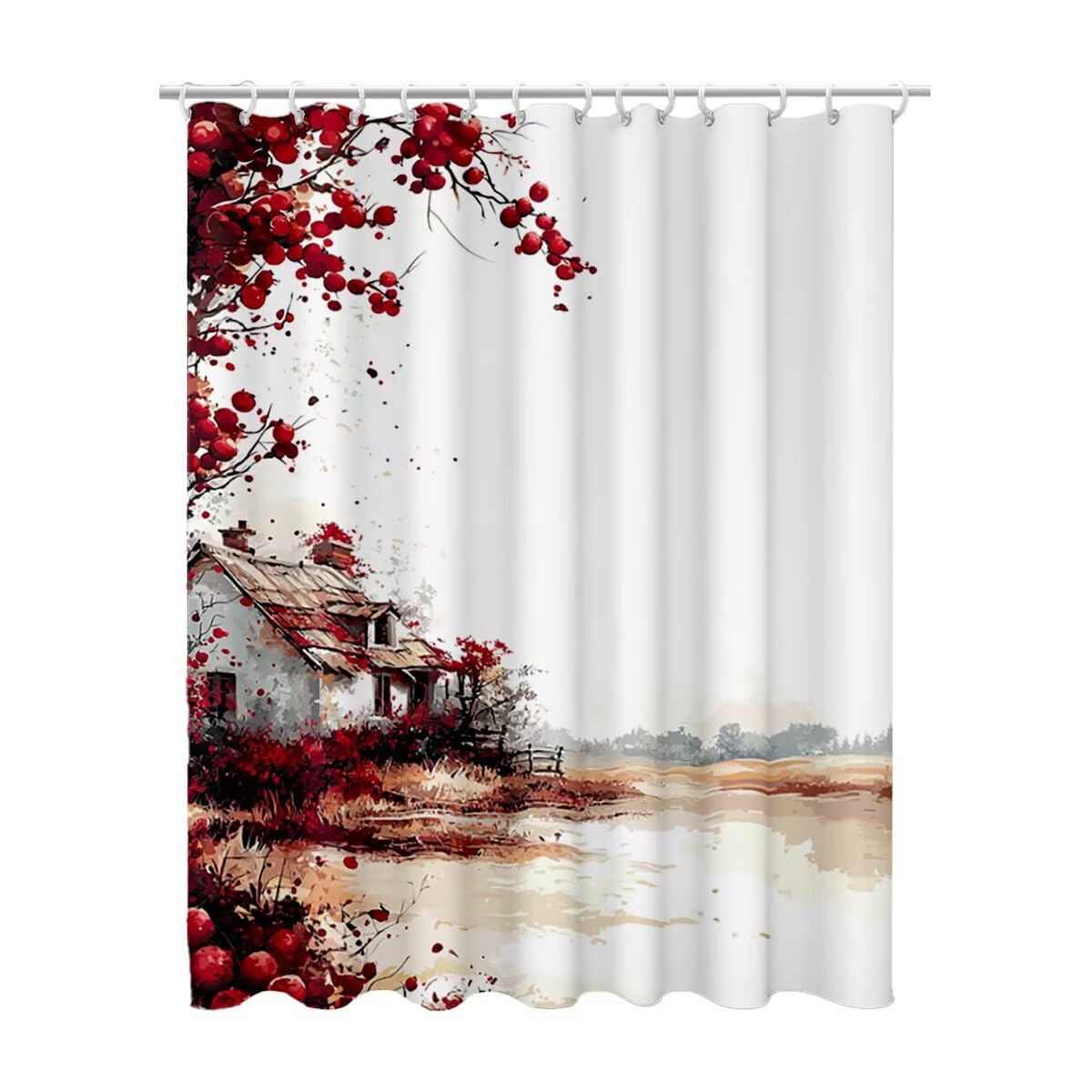Rideaux baignoire tissu imperméable pour une salle de bain zen au style idyllique