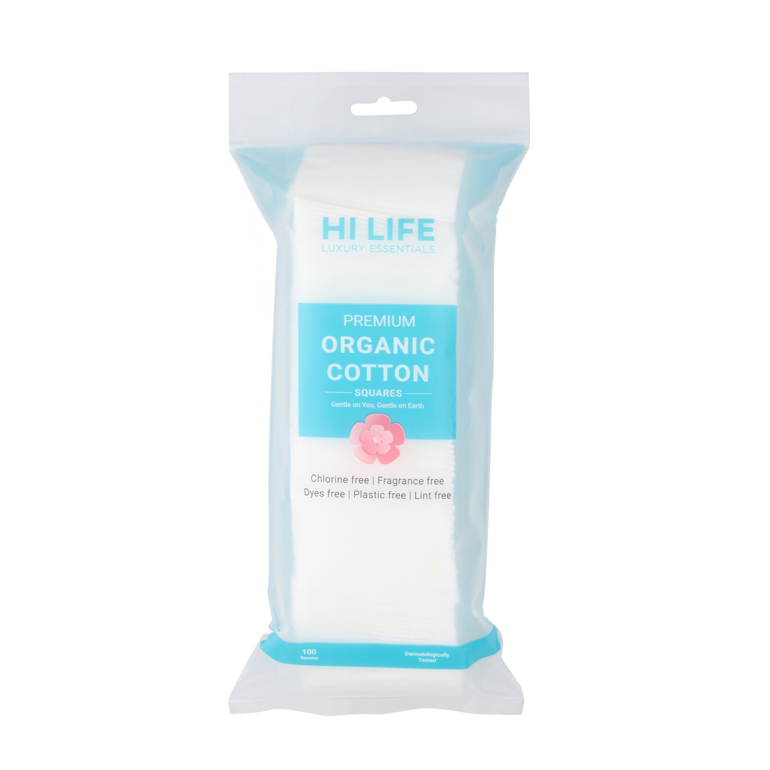Hi Life Organic Square Cotton Makeup Remover Pads – 100 Soft Disposable Face Wipes for Makeup Removal & Gentle Skin Care | Pack of 1-picture-22