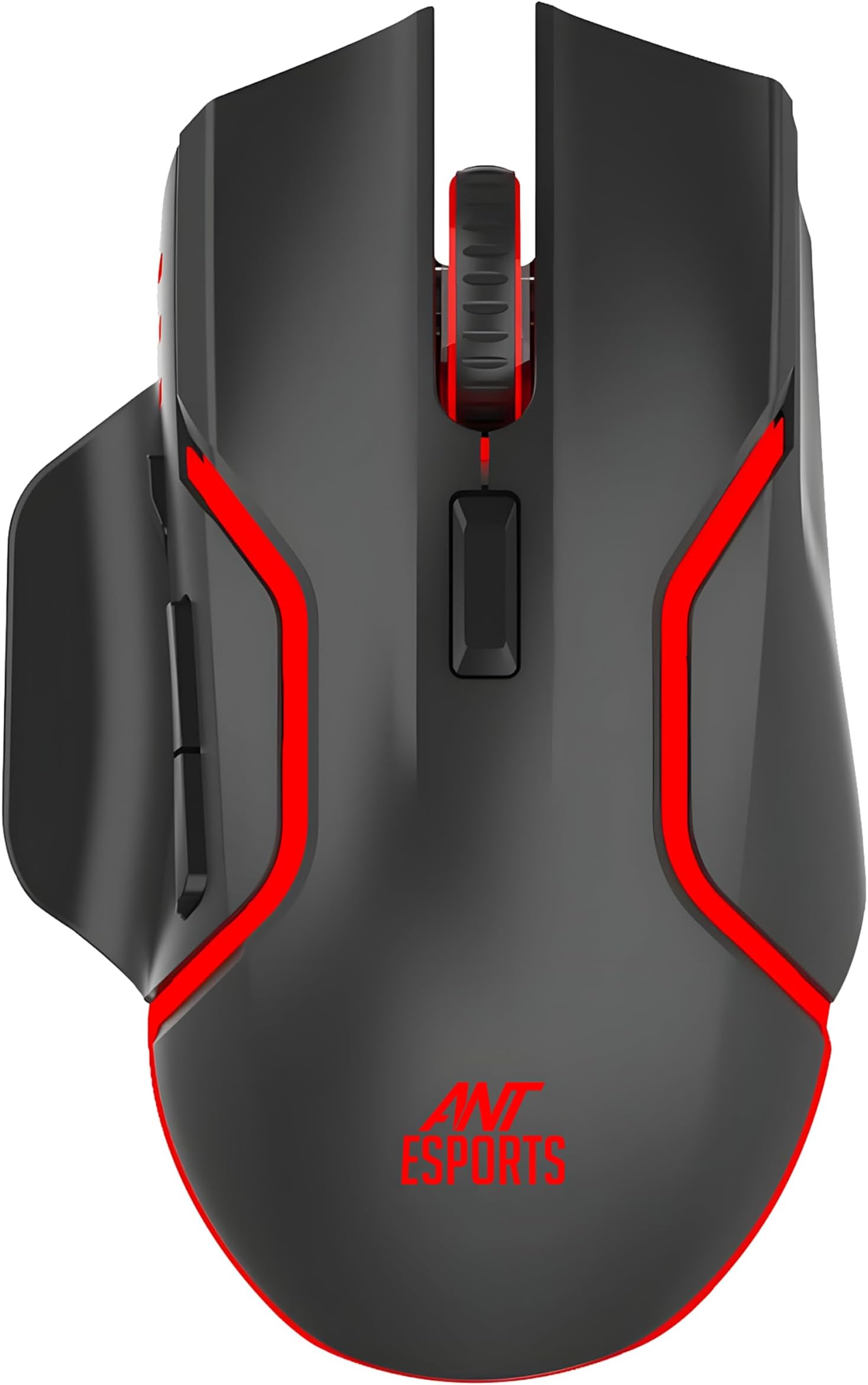 Ant Esports GM320 Pro Wireless Gaming Mouse RGB Backlit 3200 DPI Optical Sensor 2.4GHz USB Receiver Type-C Rechargeable Battery 8 Pre-Defined Buttons Ergonomic Lightweight Mouse for PC Laptop_ Black