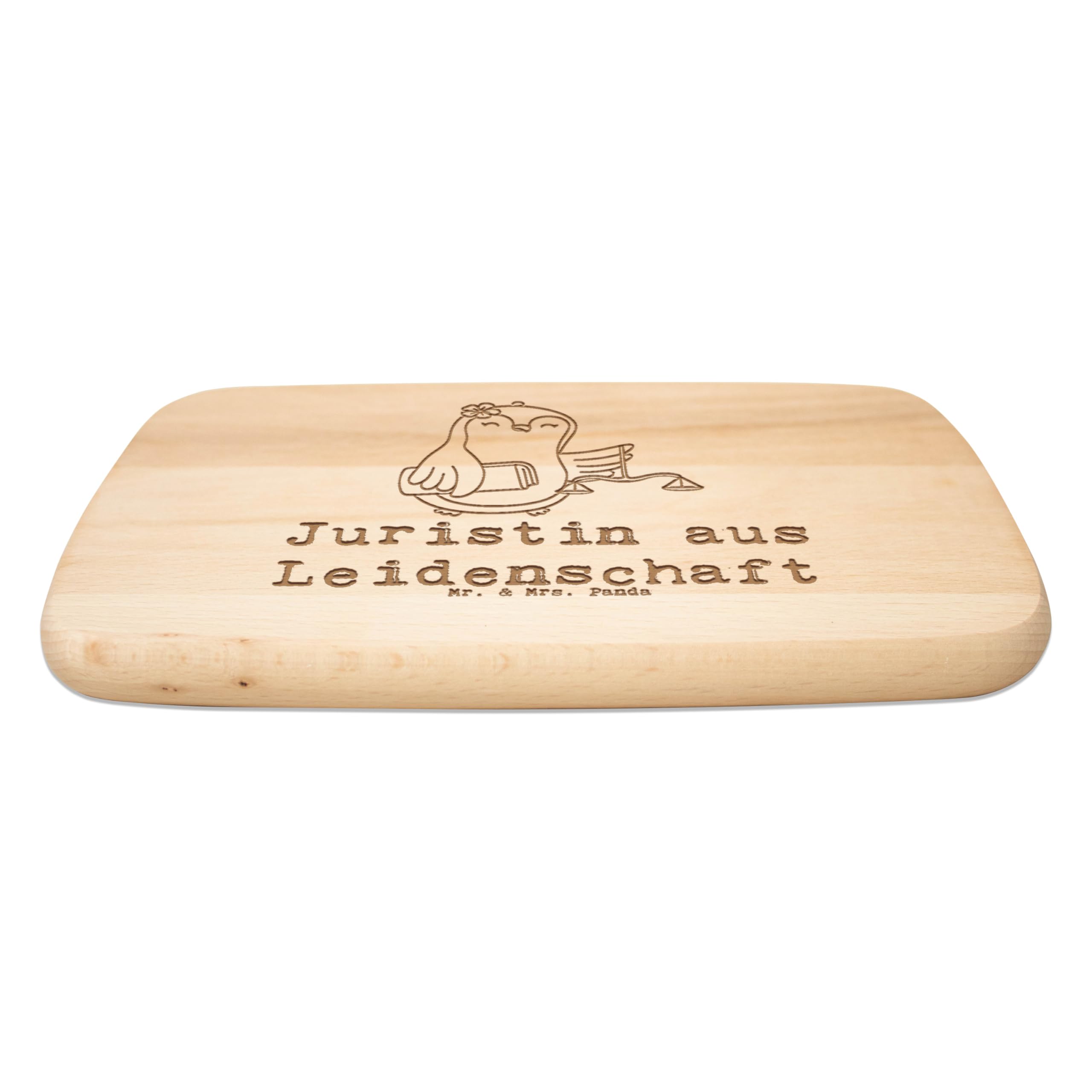 Mr. & Mrs. Panda Schneidebrett Juristin Leidenschaft - Geschenk, Jura Studium, Frühstücksbrettchen, Holzbrett, Anwaltskanzlei, Spruch, Firma, Frühstücksbrett, Lustig, schneidbrett, küchenholzbrett