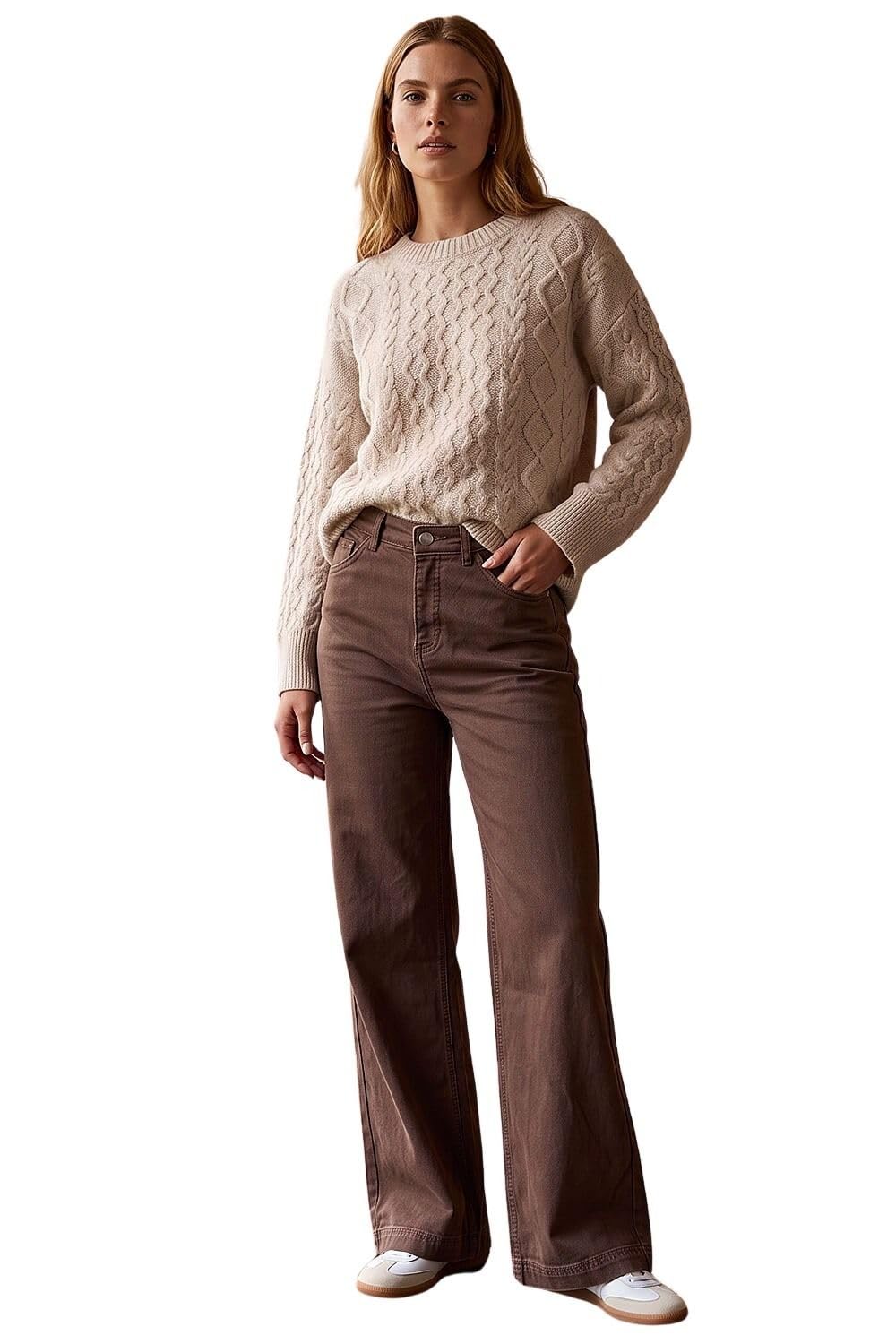 Roman Originals Wide Leg Jeans for Women UK Ladies Denim Trousers Palazzo Pants Jeggings Stretchy Cotton Summer Winter Smart Office Work Party Flattering Bottoms