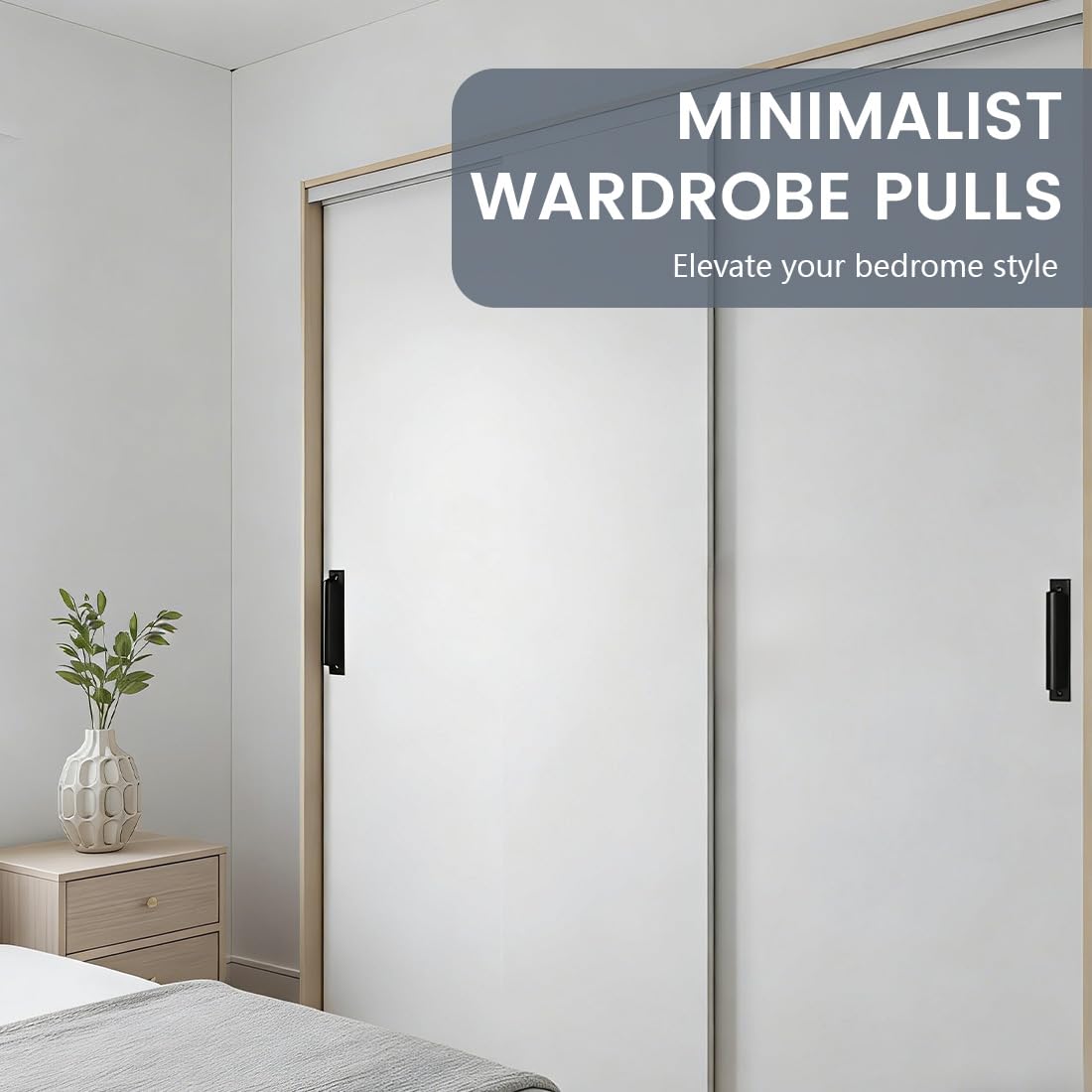 4 Pcs Poignée de Porte de Terrasse, Maniglie per Porte in Metallo, Maniglia Porta Scorrevole in Alluminio, per Cassetti Armadi, Finestre, Portafinestra, Esterna, con viti(Nero)