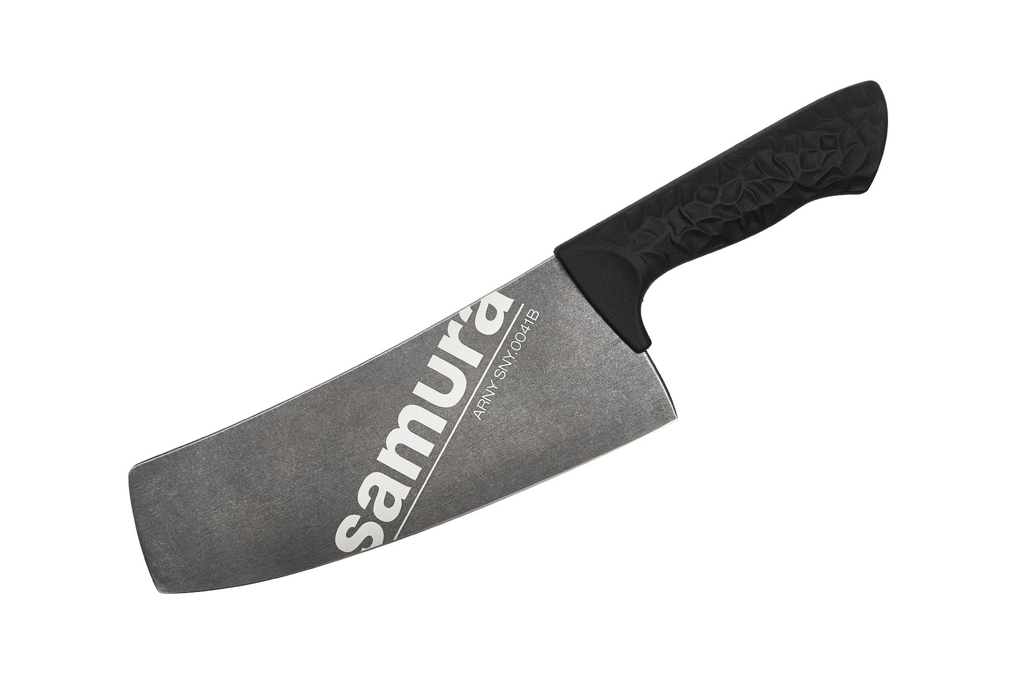 Samura ARNY Stonewash Modern Cleaver – Coltello giapponese in acciaio da 208 mm con manico nero per taglio preciso