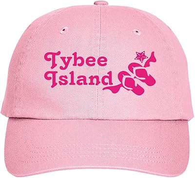 Press Fans - Tybee Island Beach Hat Baseball Cap Distressed Classic Polo Style Adjustable, i13 Light Pink