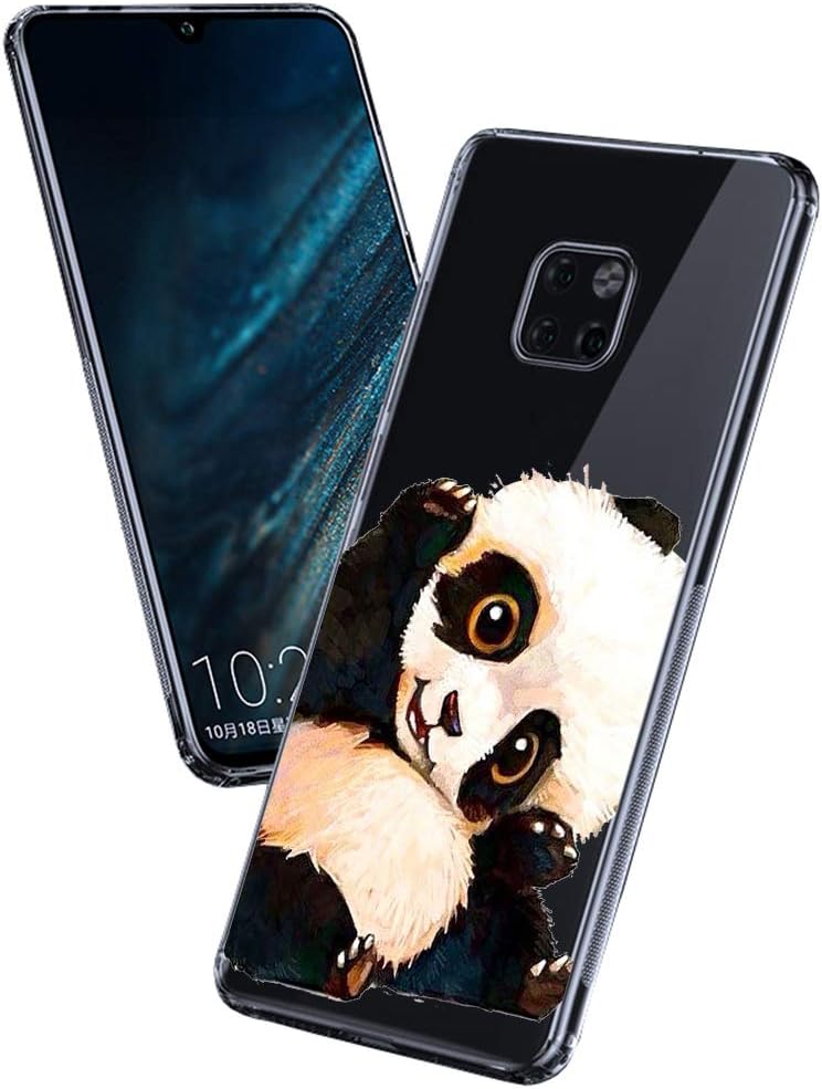 LEMONCOVER Case for Huawei Mate 20X,Cute Novelty Animal Pattern Soft Slim Clear Design Shockproof Bumper Back Cover for Huawei Mate 20 X Case, Panda