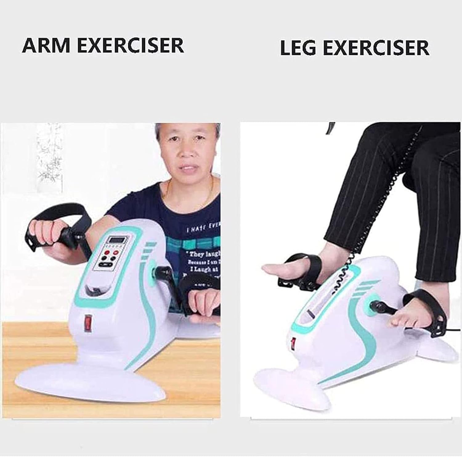 Elektryczny rower treningowy z pedałami, przenośny mini rower treningowy ze stepperem, elektryczna maszyna eliptyczna pod biurkiem, mini rowery z pedałami, regulowany opór, wyświetlacz LCD