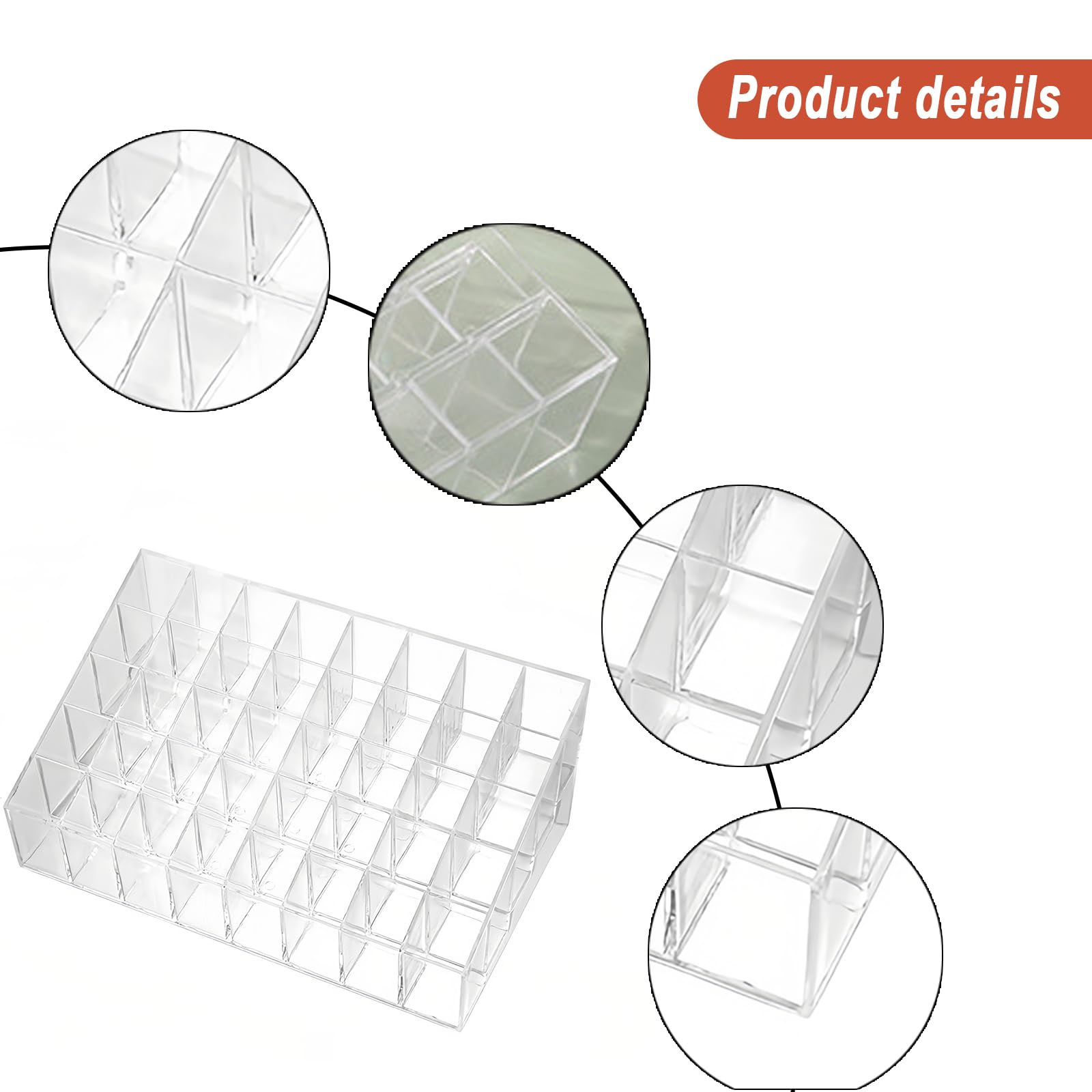 Organiseur Rouge à Lèvres Acrylique 40 Cases - Range Maquillage Transparent Pour Gloss Et Baumes