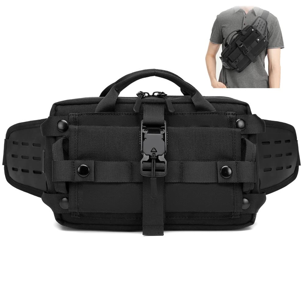 ACEXIER Tactical Men Waist Bag Outdoor Sports Chest Pack Waterproof Shoulder Belt Bag E.DC Crossbody Bags for Hunting Camping Hiking