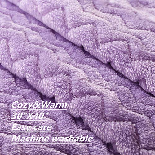 Image of CREVENT 30''X40'' Light Cozy Plush Fluffy Warm Fleece Stroller Blanket for Girl Infant Toddler Crib Cot Stroller (Wave lanveder)