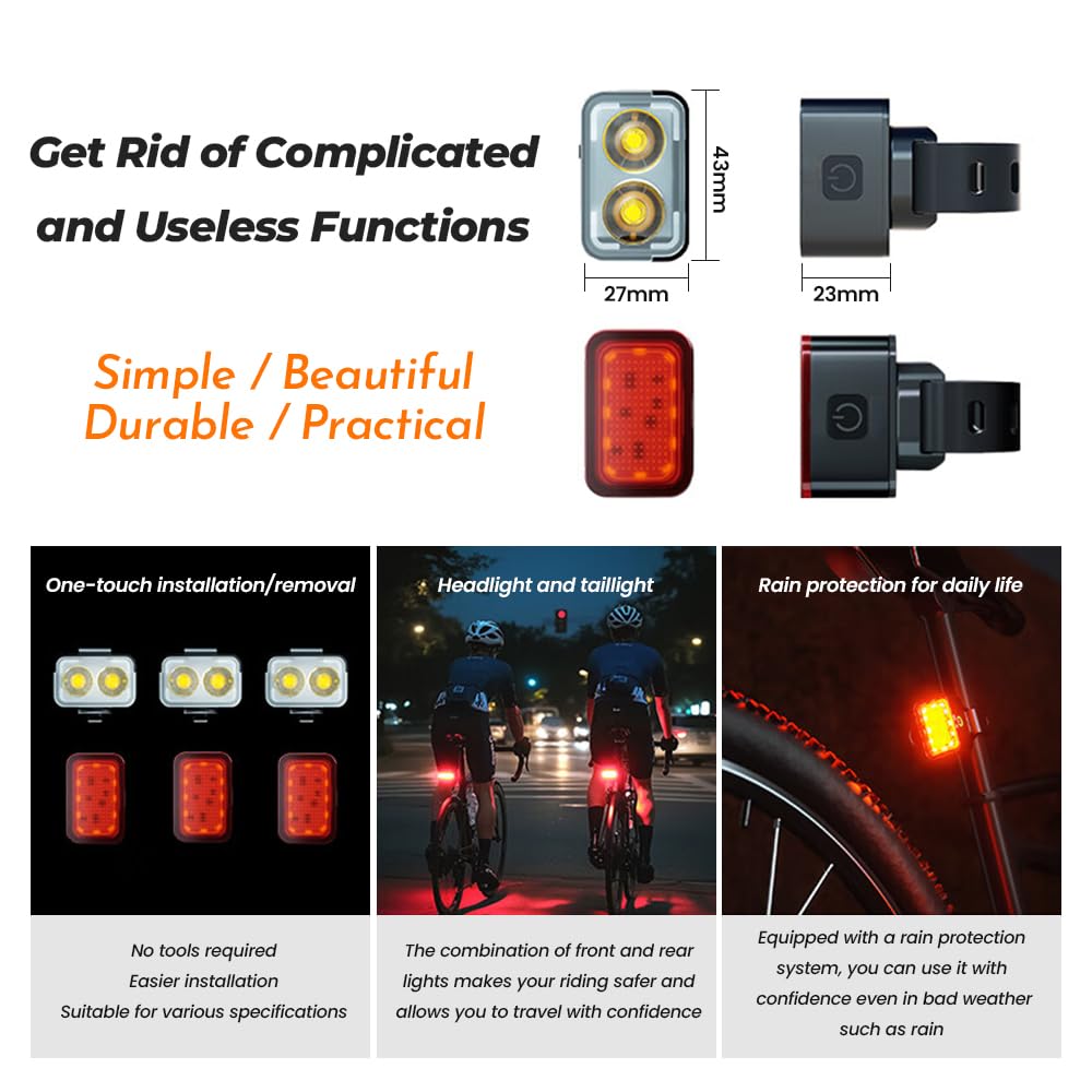 Luces Bicicleta para Specialized Allez Disc Sport Road Bike 2025 – Luz Recargable USB Delantera y Trasera, Accesorios para Bicicleta Impermeable de Montaña Conducción Nocturna