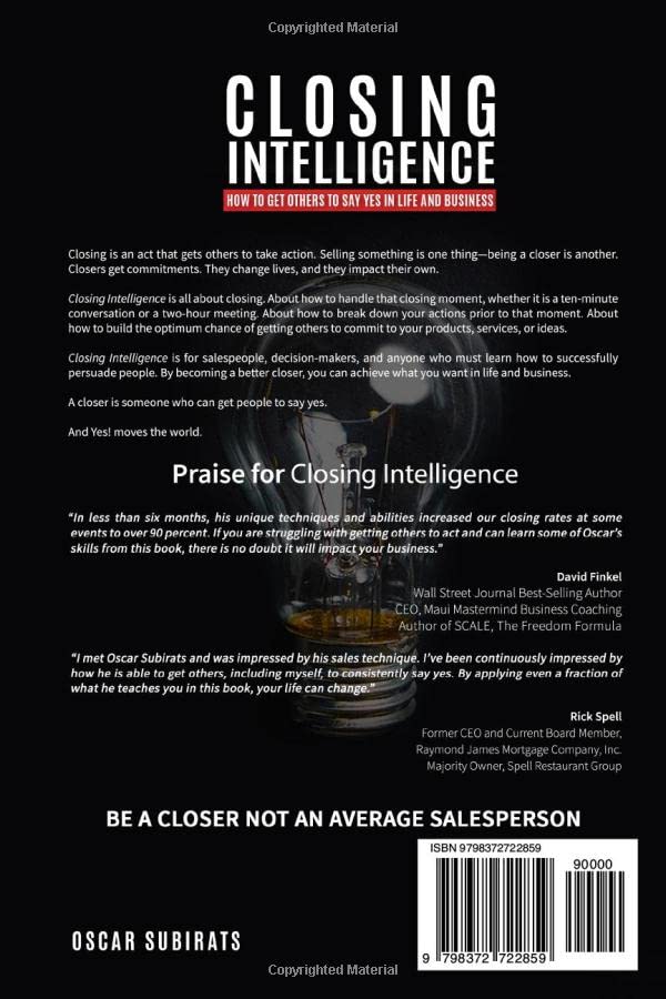 Miniatura 2 de CLOSING INTELLIGENCE How To Get Others To Say Yes In Life And Business