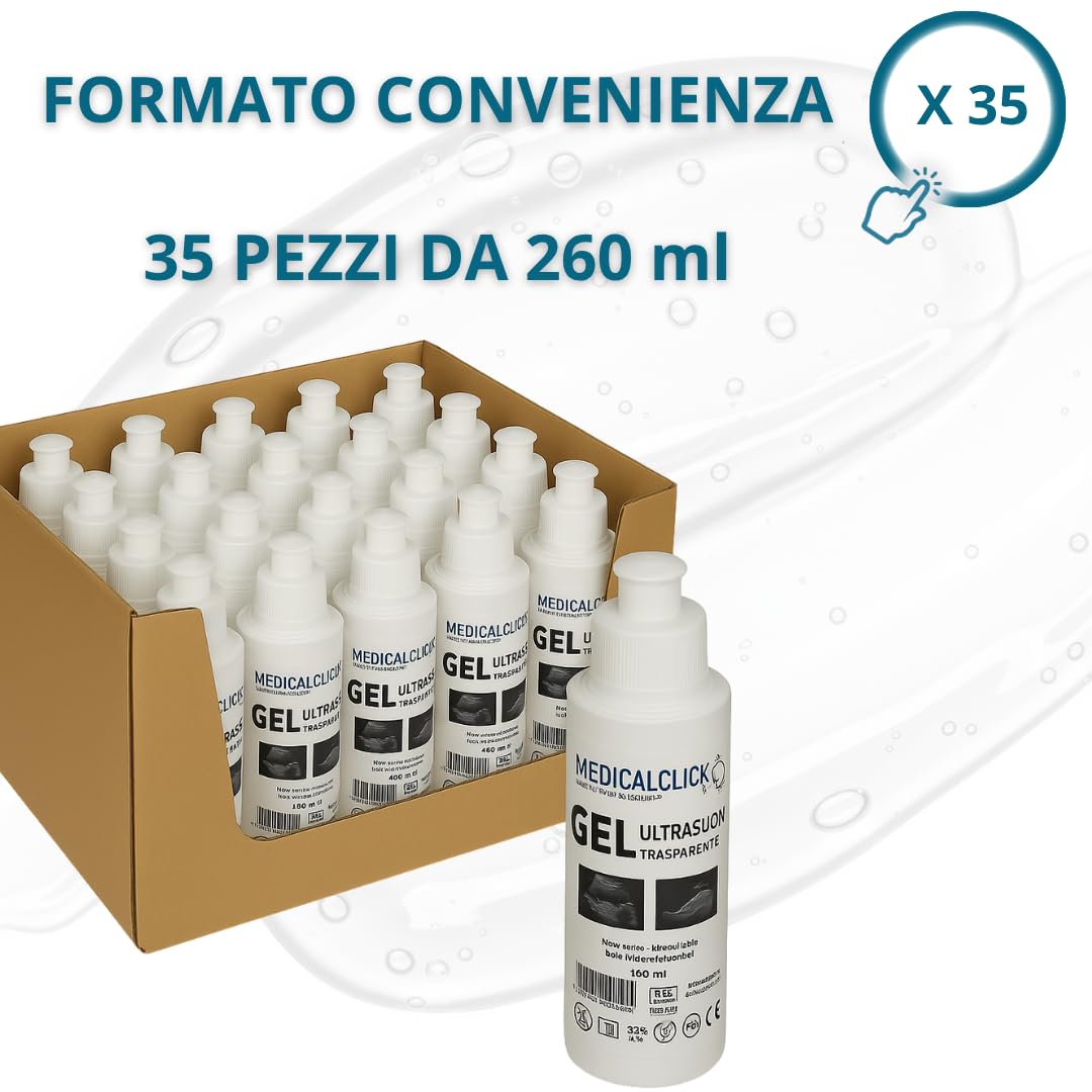Gel Ultrasuoni, Gel conduttore, Gel Conduttivo Trasparente per Ultrasuoni, Luce Pulsata (IPL), Elettrostimolazione, Laser Diodo, Infrarossi ed Ecografia(Trasparente - 5L)