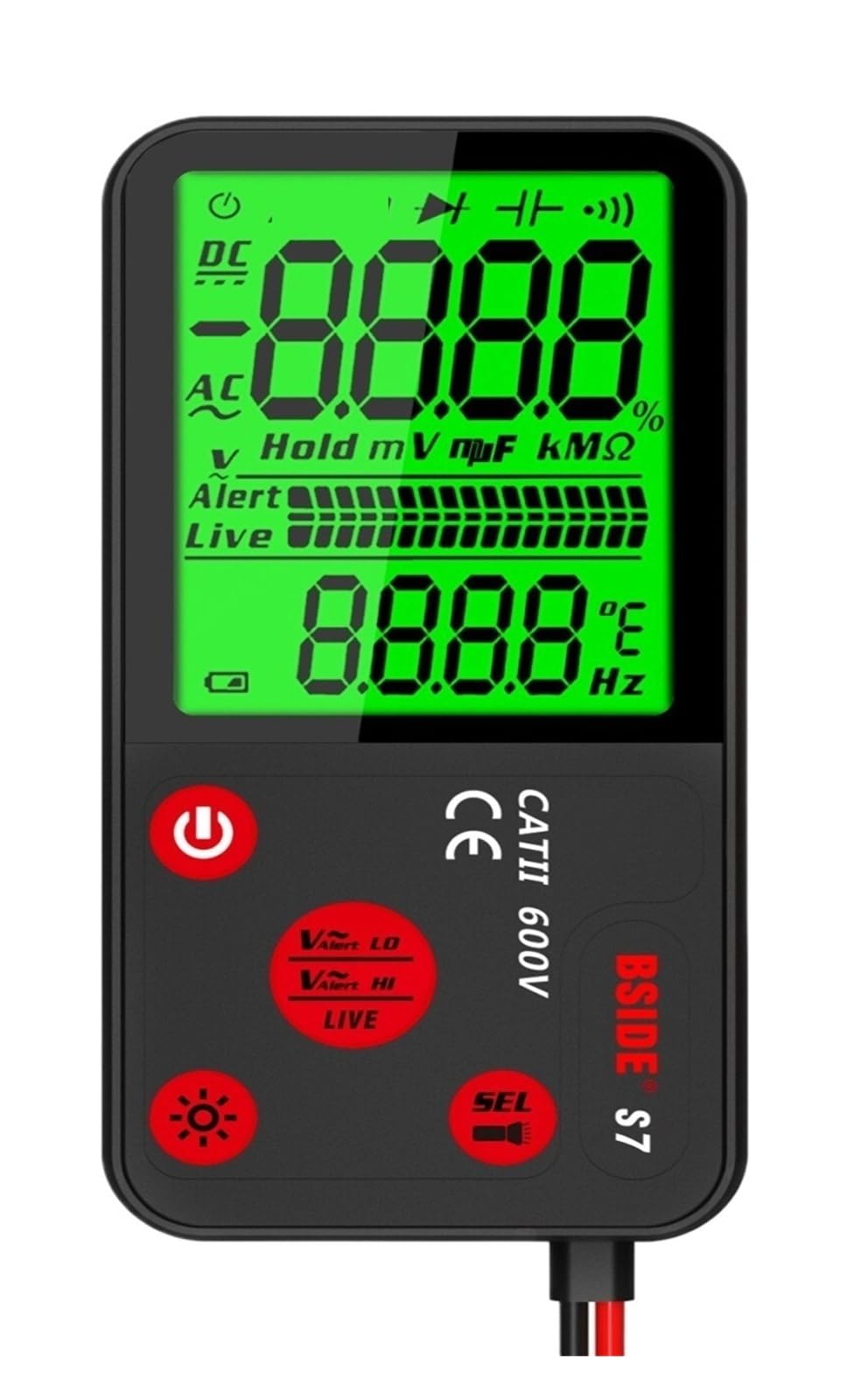 Multimetro digitale Multitester automatico Ricarica elettricista Tester universale Voltmetro Misuratore rilevatore di tensione(S7 with Bag)