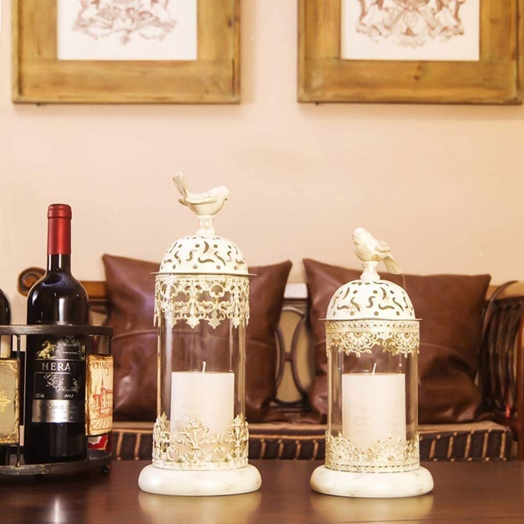 2 stücke Metall Glas Kerzenhalter Wohnzimmer Tisch Dekoration