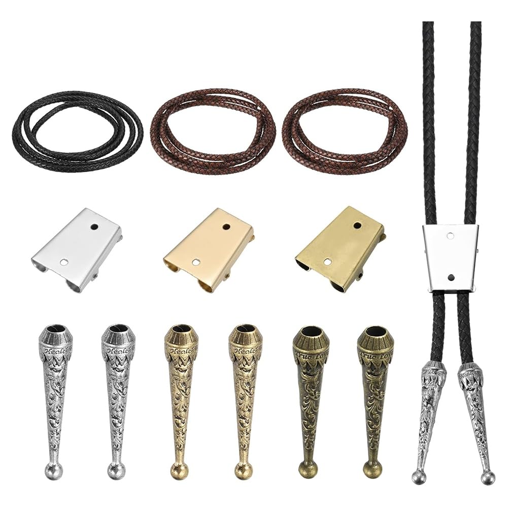 UDSKNV[KSL Bolo Tie Accessories for DIY for Western Necklace Jewelry Making, Bolo Tie Findings Kit D
