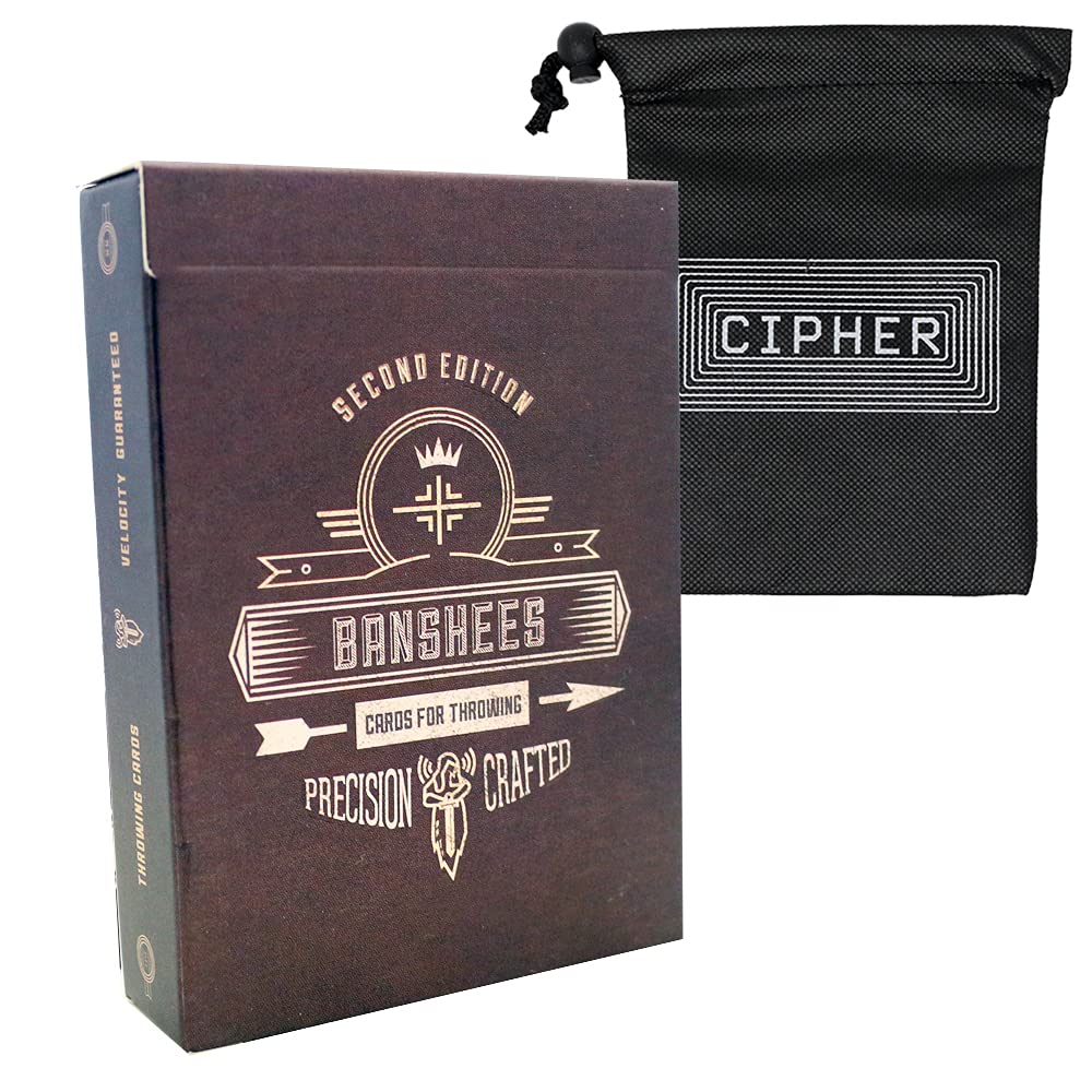 Murphys Magic and Cascade Juggling Banshee Throwing Cards - Specialist Throwing Cards - Includes Cipher Card Bag