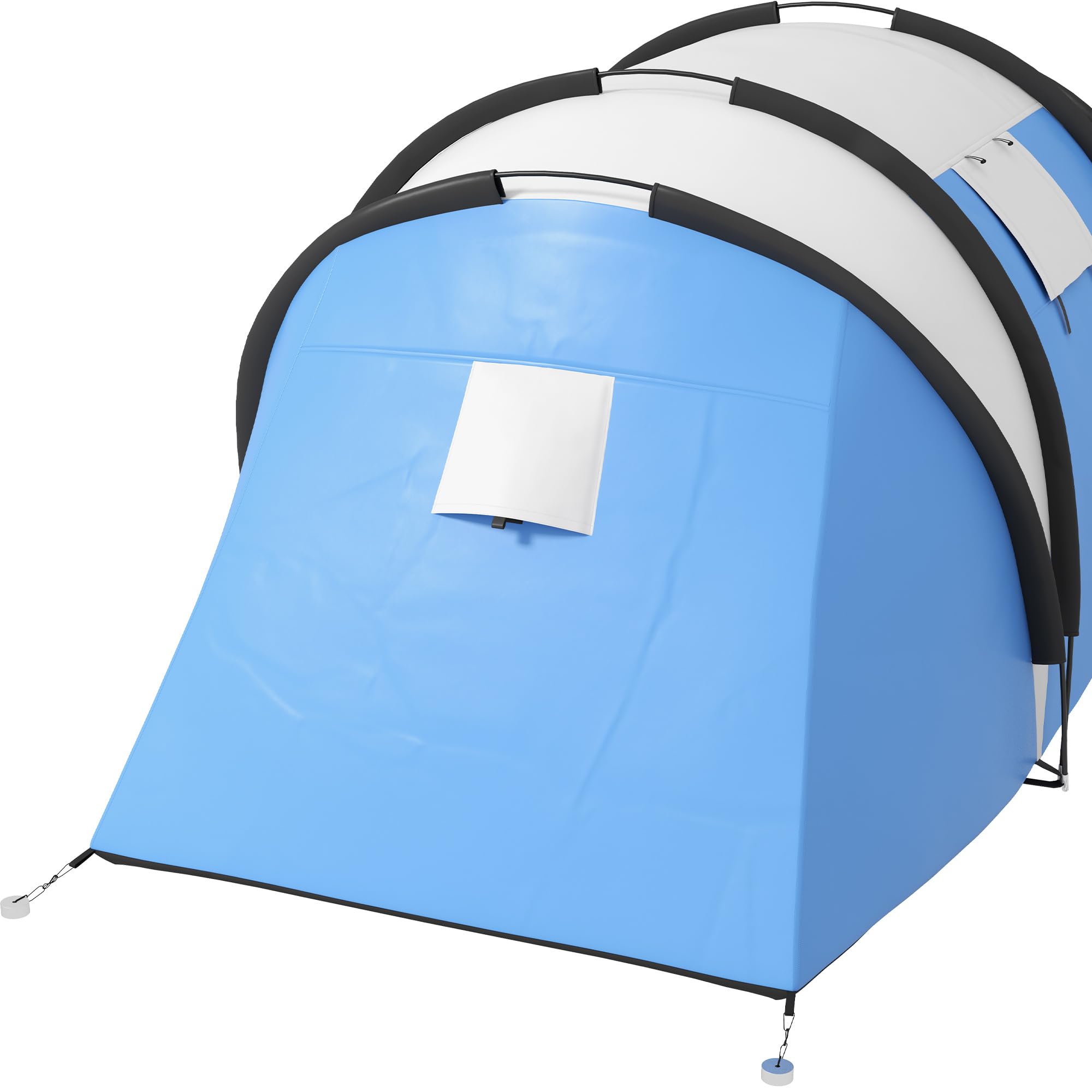 Outsunny Tienda de Campaña Familiar para 4-5 Personas Tienda de Acampada de Túnel Impermeable 3000 mm con 2 Dormitorios Bolsa de Transporte y Gancho para Pescar Senderismo