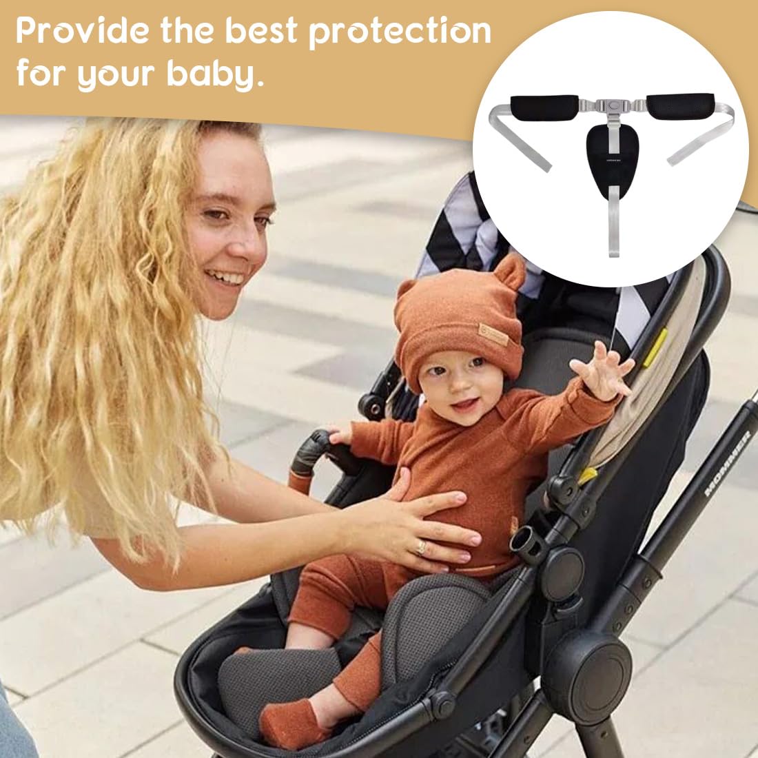 Cinture Passeggino Universali, Cintura di Sicurezza per Bambini Imbracatura per Seggiolone a 3 Punti Regolabile Seggiolino Cinghie Passeggini Anticaduta Adatta per Seggioloni Auto Carrozzine