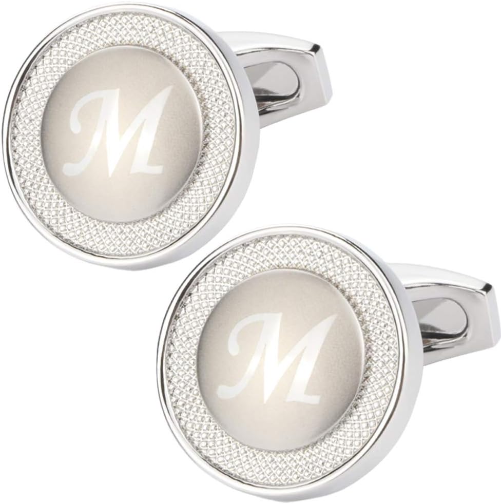 GWDCufflinks for Men Shirt Premium Quality Personalized Initials Alphabet A-Z Gift Box