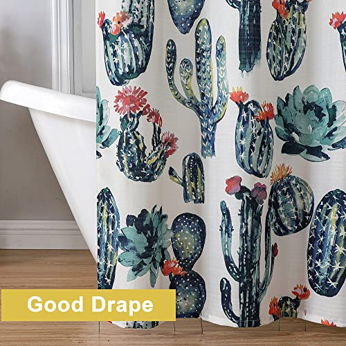 Owenie Textured Shower Curtains For Bathroom, Printed Cute Alpaca Fabric Shower Curtain, Blue Shower Curtain For Kids Cartoon Animals Colorful Funny Shower Curtain Bath Decor, 70X72 Inch #TOP7