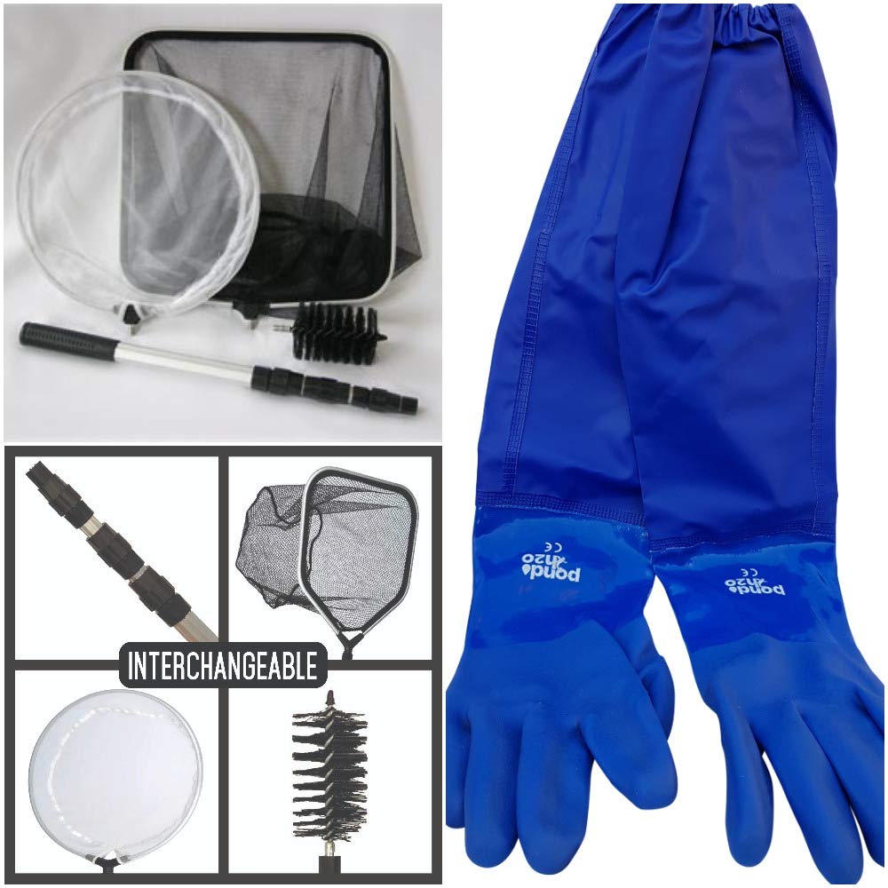Buy Pond Cleaning Care Kit, 4in1 Net Set Includes String Algae Scrubbing Brush, Skimming Net
