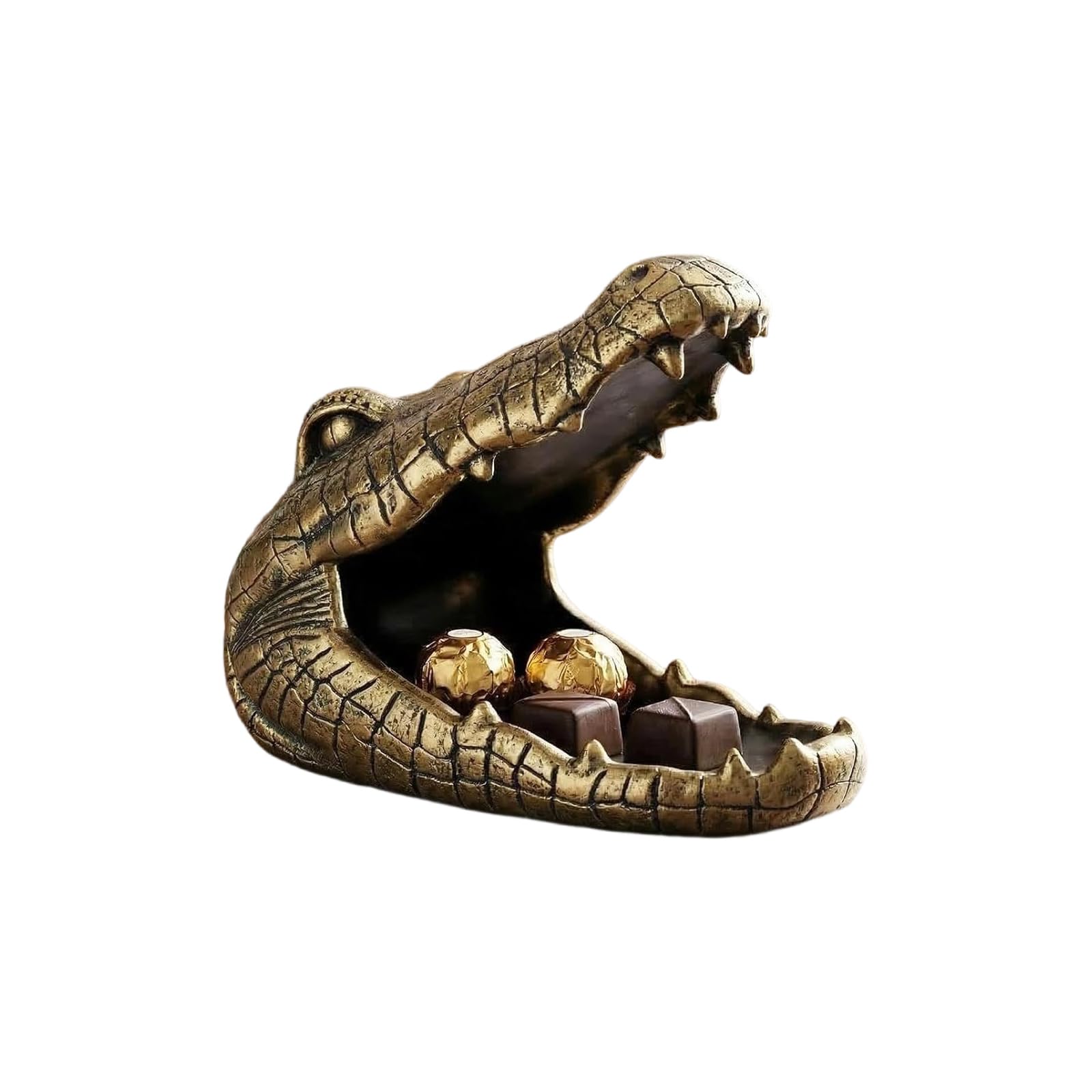 Zxfdsfdbnm Crocodilian Figurine Candy Dishes & Bowl Alligators Statue, Large Mouth Sculpture Weird Animal Candy Bowl Jewelry Storage Box Home Decors Crocodilian Figurine Holder