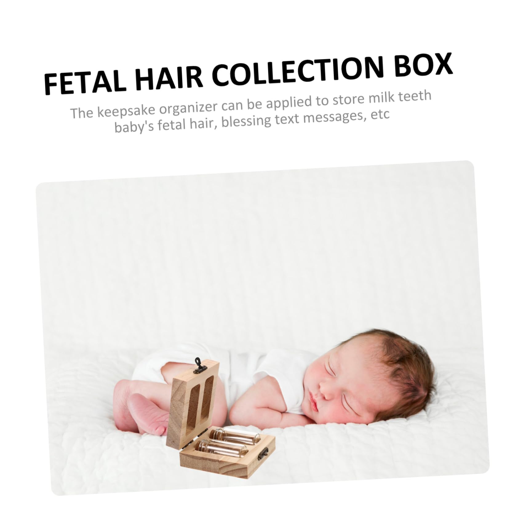 OUNONA 4piezas Caja De Almacenamiento De Recuerdos Para Bebés Organizador De Pelo Fetal y Cordón Umbilical Estilo Creativo De Madera Botellas De Conservación Botellas