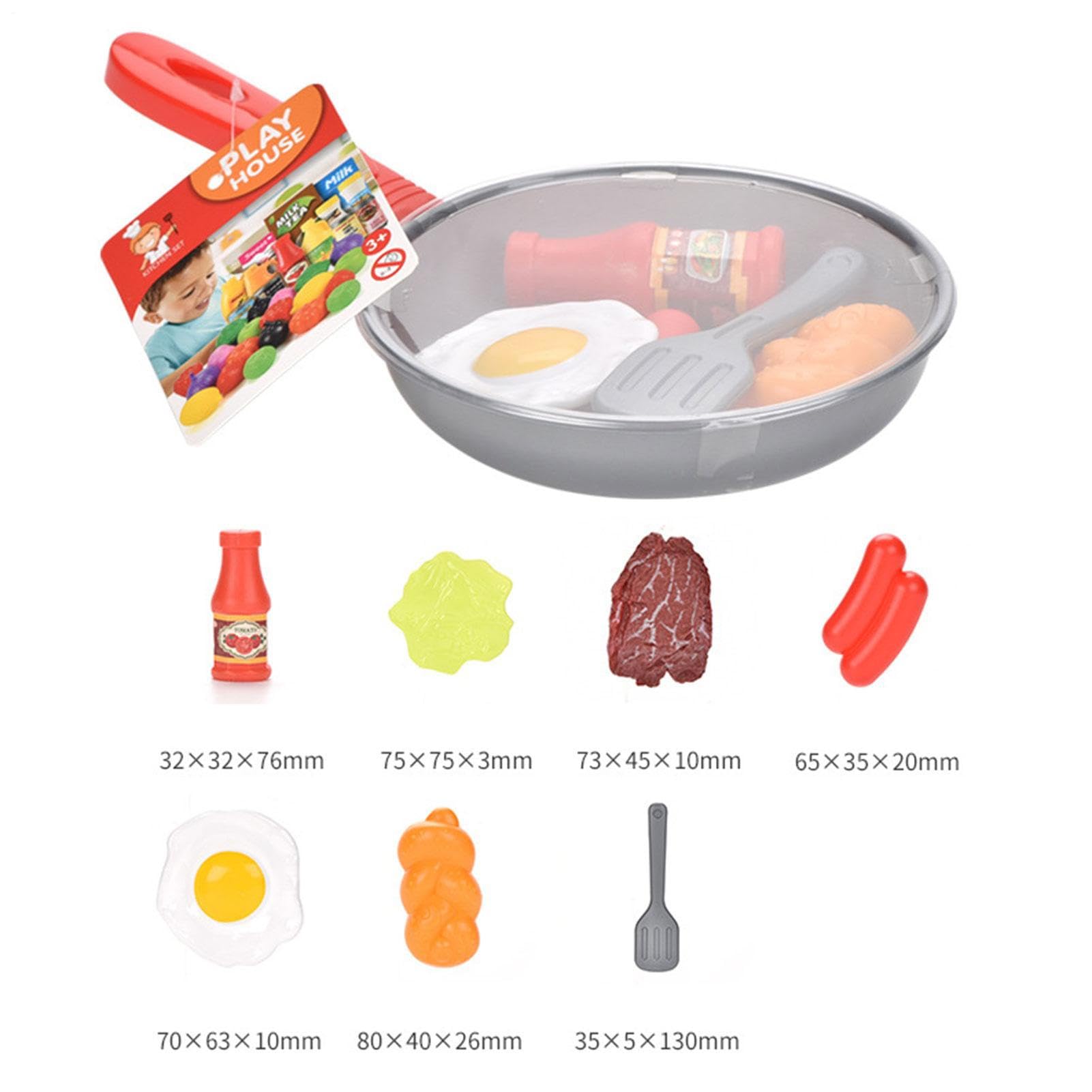 Bratpfanne, Bastelspielzeug für | Fake Foods, Spielset, fantasievolles Entwicklungsspielzeug, lustiges Lernspielzubehör für Kinder ab 3 Jahren