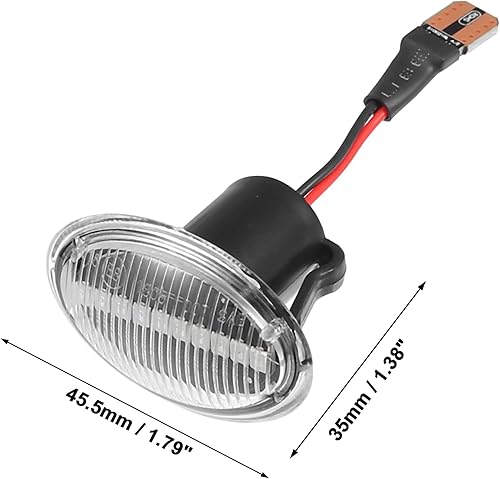 Miniatura 6 de X AUTOHAUX 1 par de luces LED de señalización lateral, luces direccionales para Fiat 500 2 puertas 2007-2019 68259985AA ABS metal negro transparente