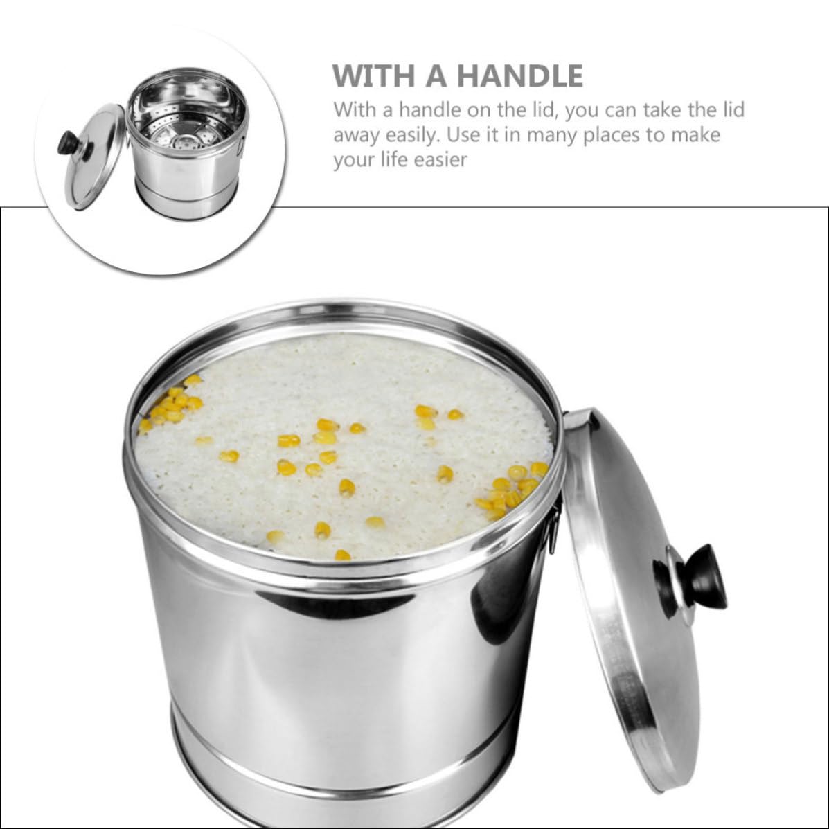 Vaporera de Acero Inoxidable para Cocinar Arroz Superficie Lisa sin Rebabas y Diseño Multifuncional Adecuado para Cocinar al Vapor en Casa