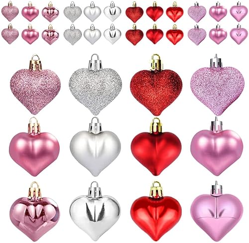 Yuthsona 24 adornos de bola colgante para el dĂa de San ValentĂn de 2.36 pulgadas, color rojo, rosa, plateado, oro rosa, corazĂłn, gorro, Yuthsona 24 adornos de bola colgante para el dĂa de San ValentĂn de 2.36 pulgadas, color rojo, rosa, plateado, oro rosa, corazĂłn, gorro,