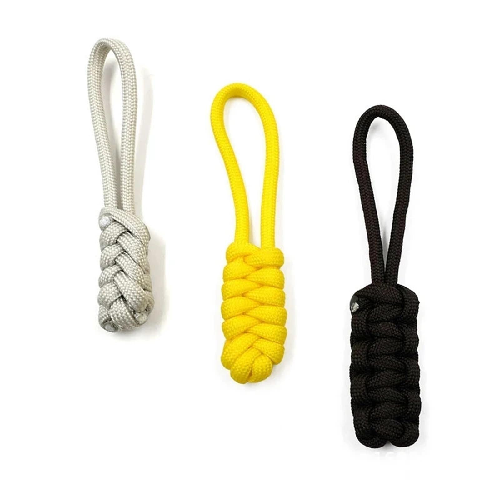 Tiradores de cremallera, 200 piezas de cuerda tejida para paraguas, vaqueros, decoración para equipaje, mochilas, chaquetas, bolsos, bolsos (amarillo)