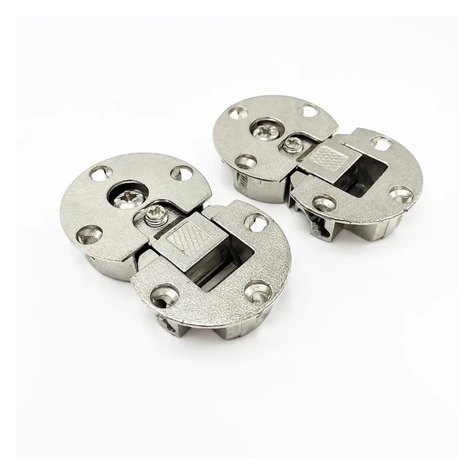 Bisagra plegable de aleación de zinc con doble cazoleta, apertura de 180 grados, for puerta de armario, bisagra plana oculta, herrajes ajustables for muebles