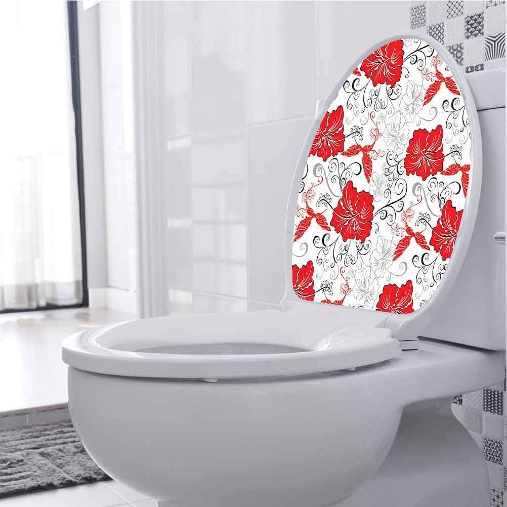 Toilet Seat Decal Patterns Hibiscus And Hummingbirds Background ative
