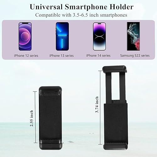 Miniatura 3 de PRAQECZ - Adaptador universal para trípode de teléfono celular, cabezal de conector de clip para monopié, selfie, palo, viaje, mini trípode flexible
