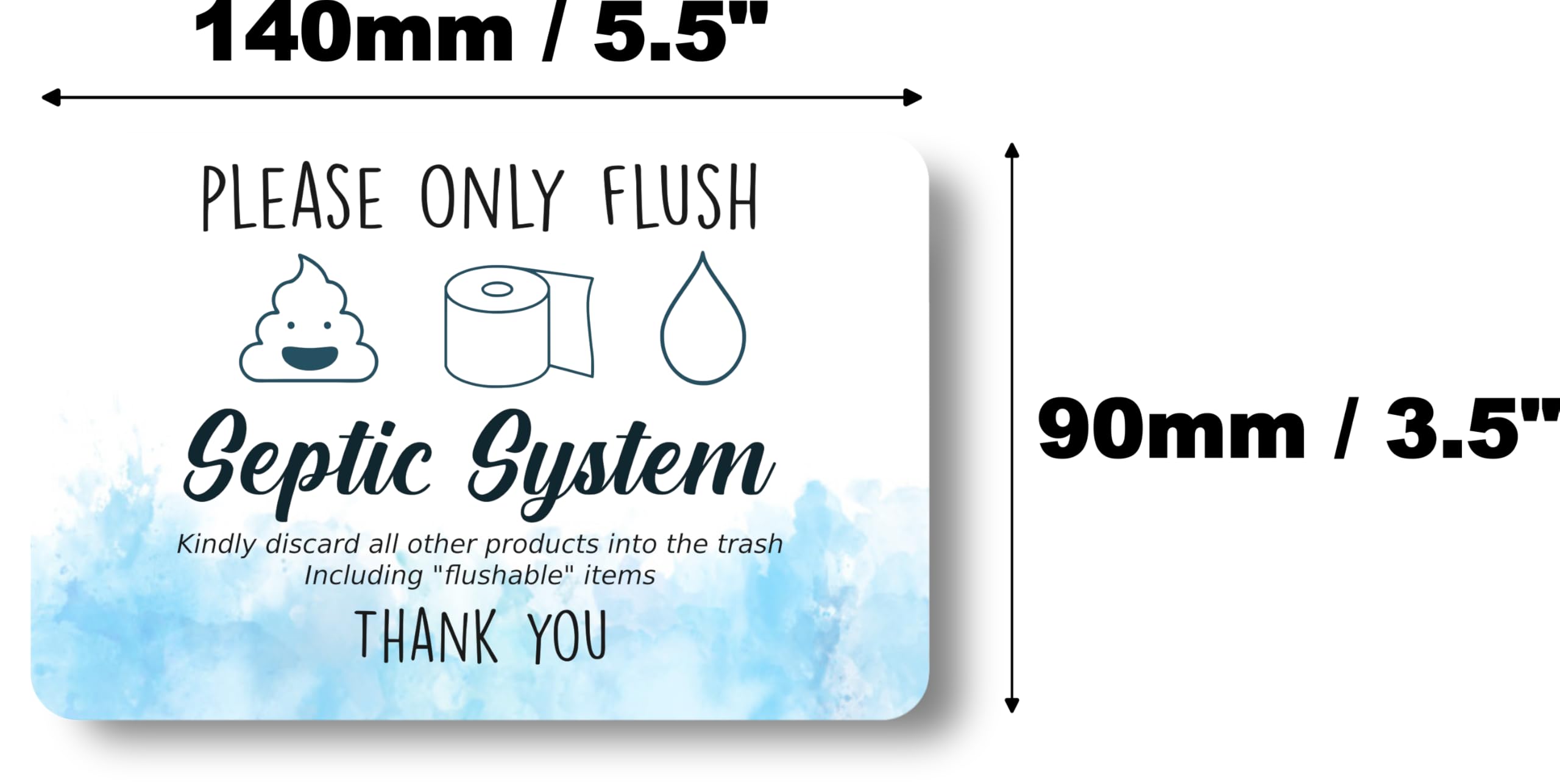 Septic Tank Bathroom Sign - Acrylic 'Toilet Paper & Natural Waste Only' Sign With Adhesive & Stand - View #10