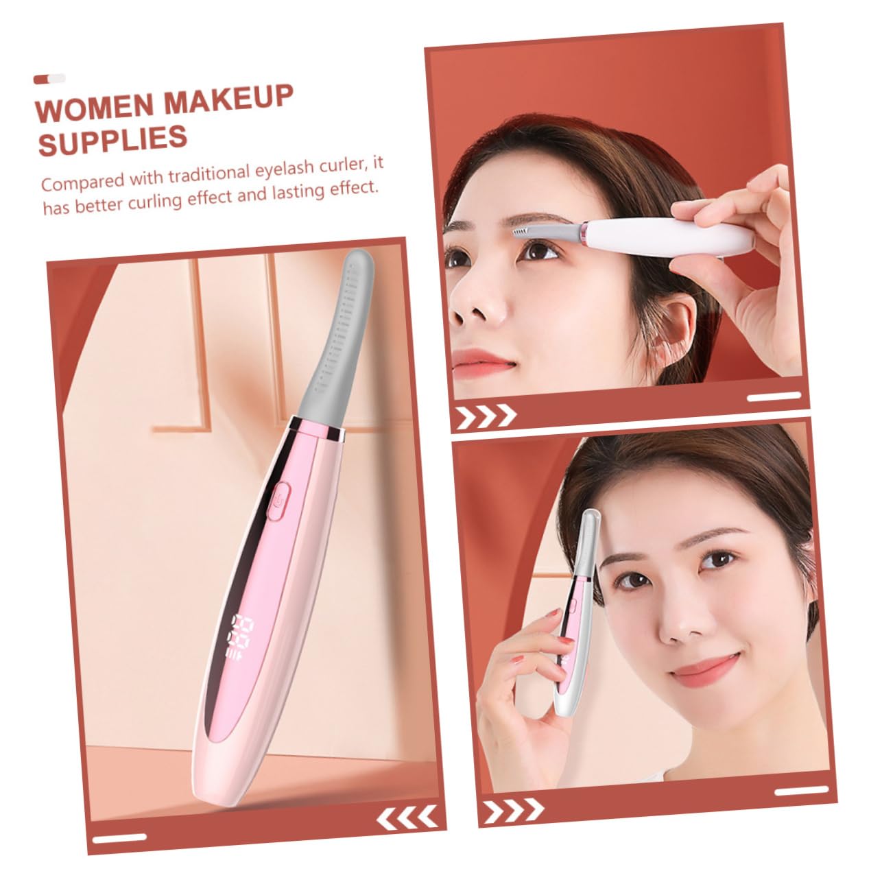 FRCOLOR 3piezas Rizador De Pestañas Eléctrico Calefacción Curling Para Maquillaje Herramienta De Para Mujeres y Diseño Portátil
