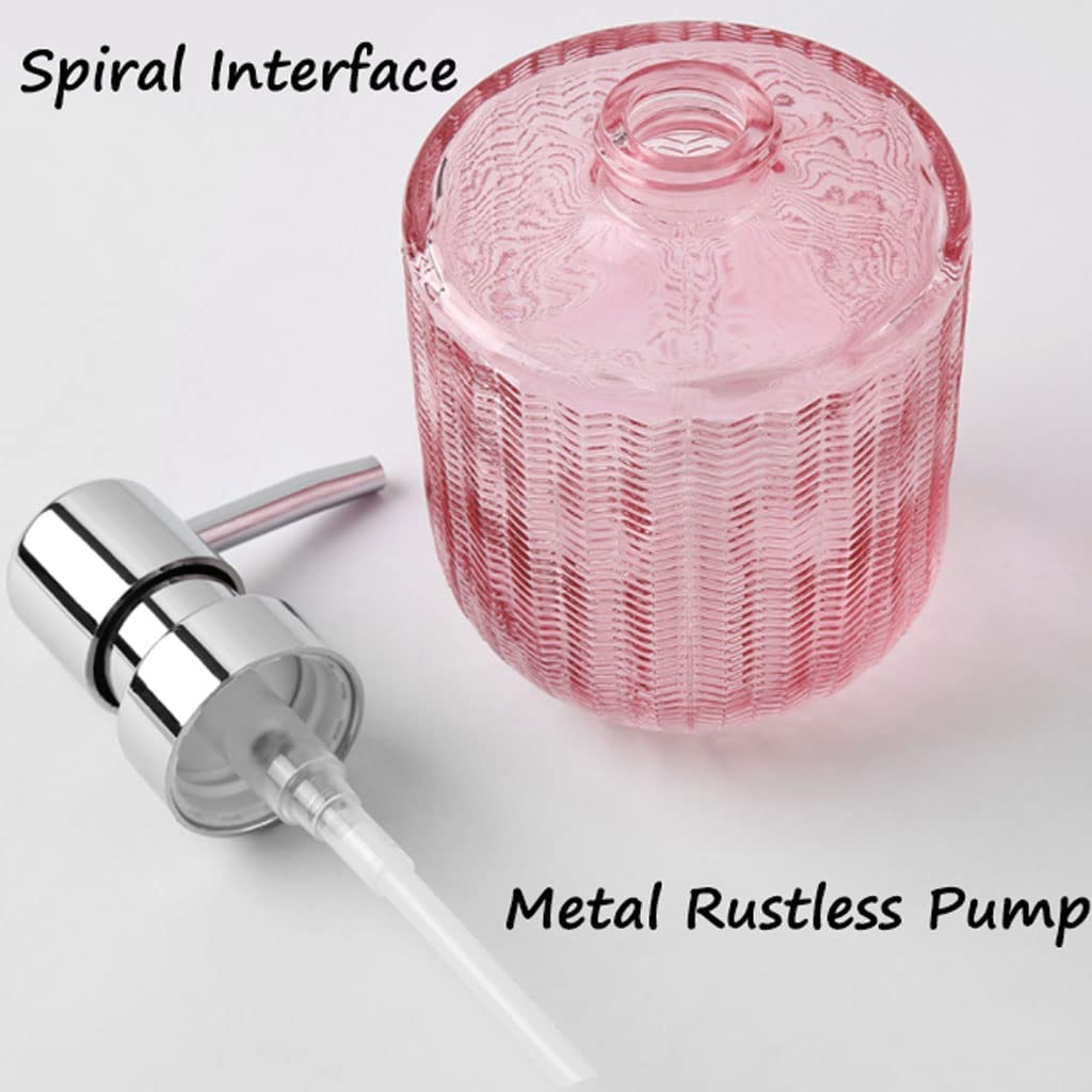 Zylindrischer manueller Seifenspender Metall Rostfreie Pumpe Lotionspender Klarglas Nachfüllbare Seifenpumpe 300ml/10.1oz