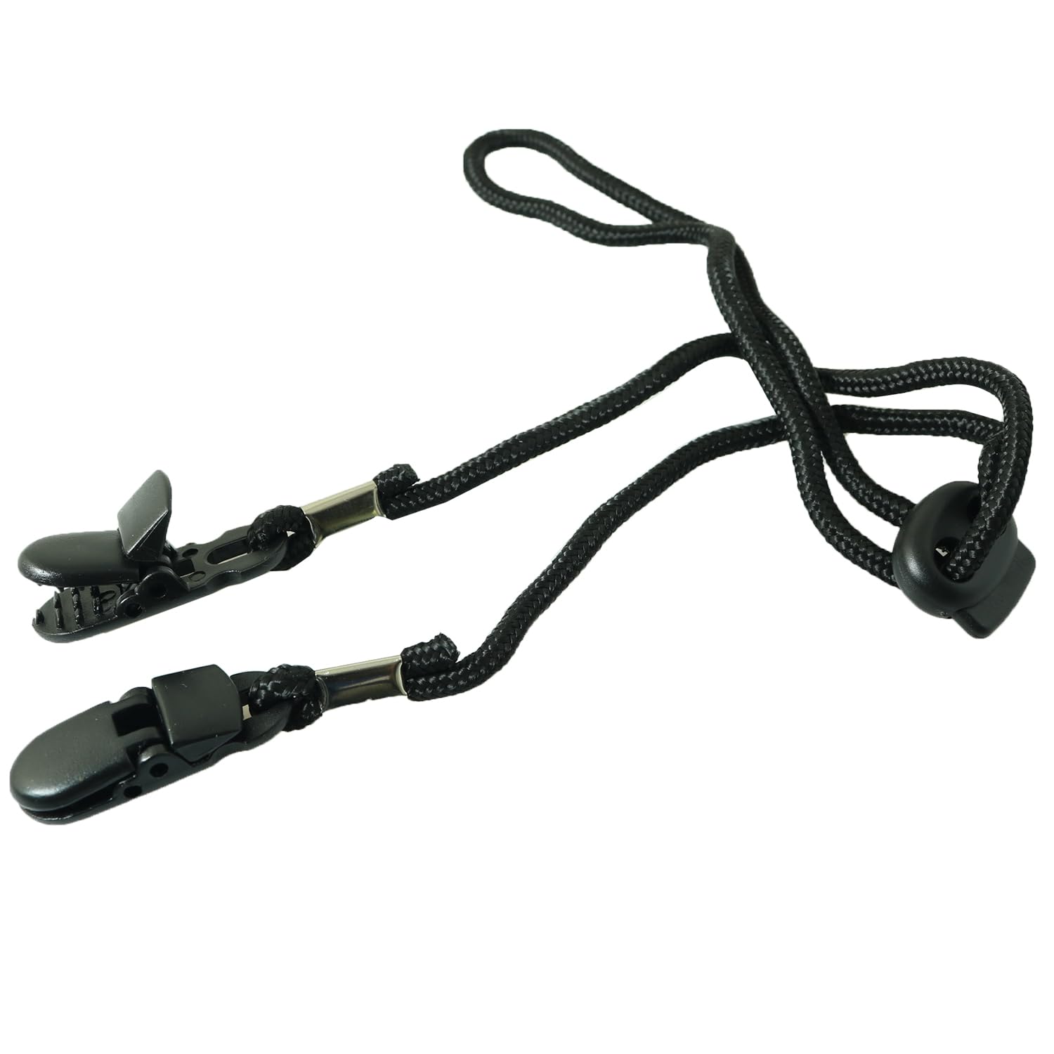 YTgilo 2-Pack Fixed Anti-Fall Removable Clip Hat Strap Cord, 66cm/26inch Plastic, Black, Universal Multifunctional Chin Strap for Golf, Fishing,