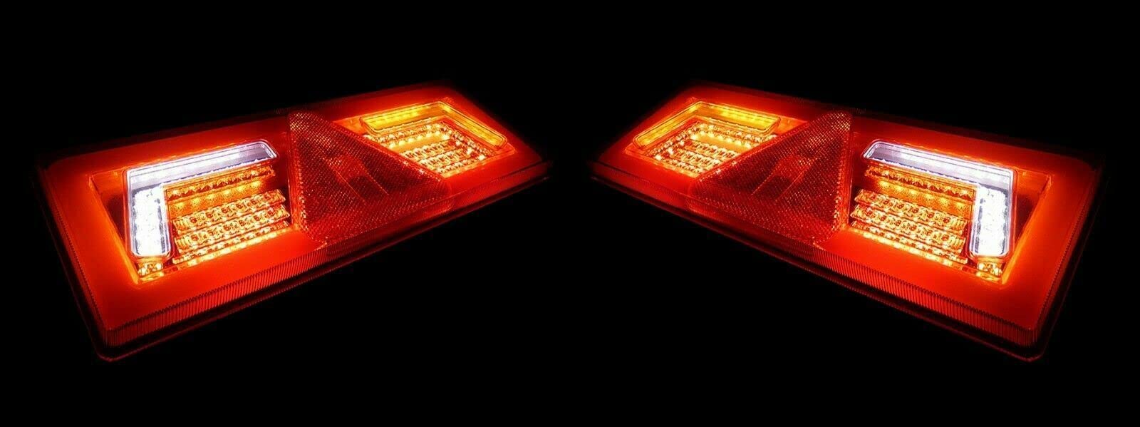 2 Luci Di Posizione Fanali Posteriori LED Sottili 12/24V Freccia Dinamica Per Il Telaio Posteriore Di Camion Rimorchio Furgoni Camper Autobus