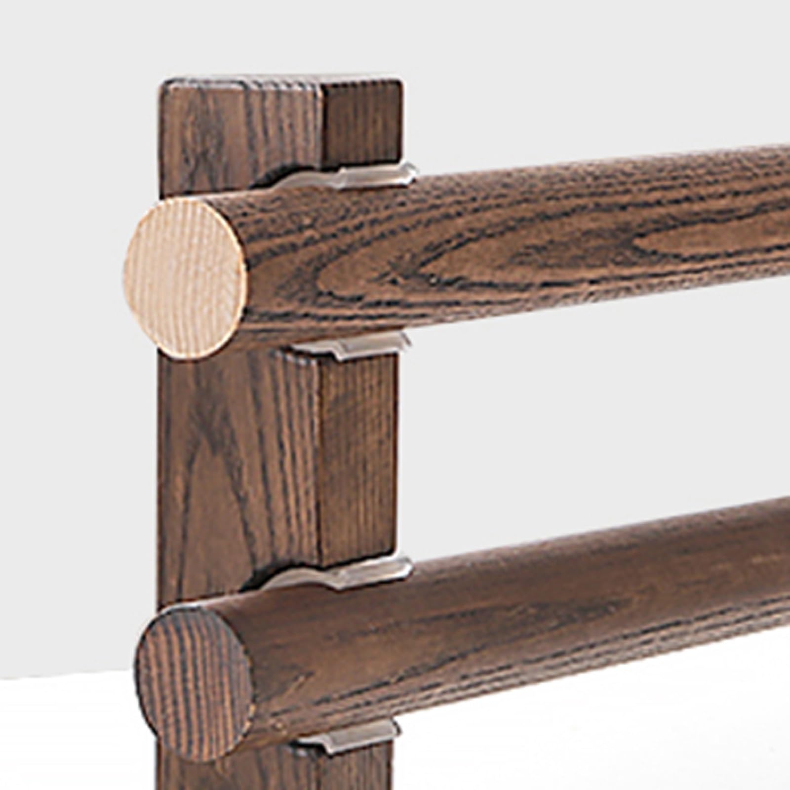 Tringle à rideaux double en bois de noyer massif de 100,1 cm pour extérieur, chambre à coucher, cuisine et salon, décoration élégante de style romain