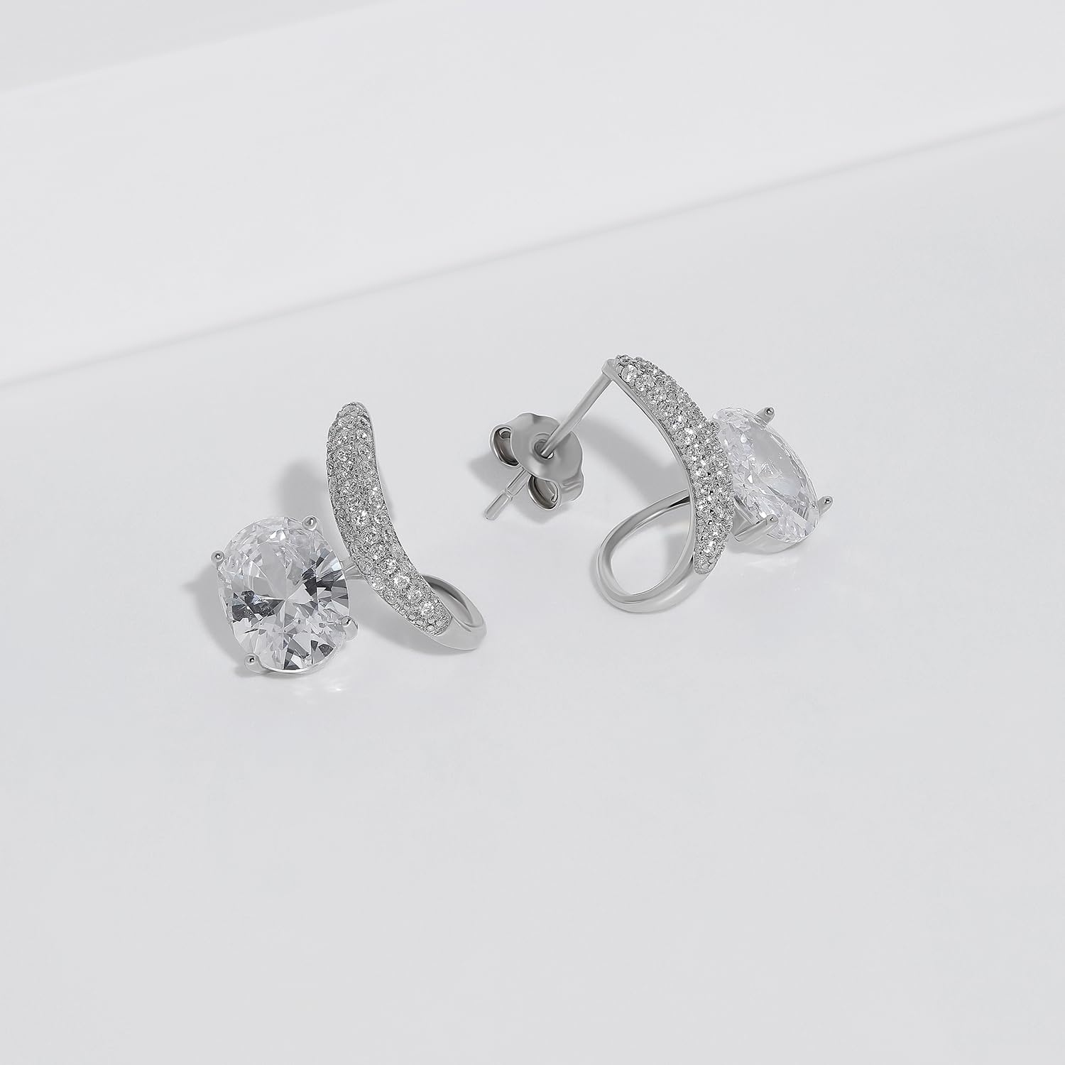 Meissa Orecchini Donna Argento 925 Orecchini Diamante splendente Orecchini Sposa Fidanzata Ipoallergenico Gioielli Regalo Anniversario Matrimonio per donna ragazza, Argento