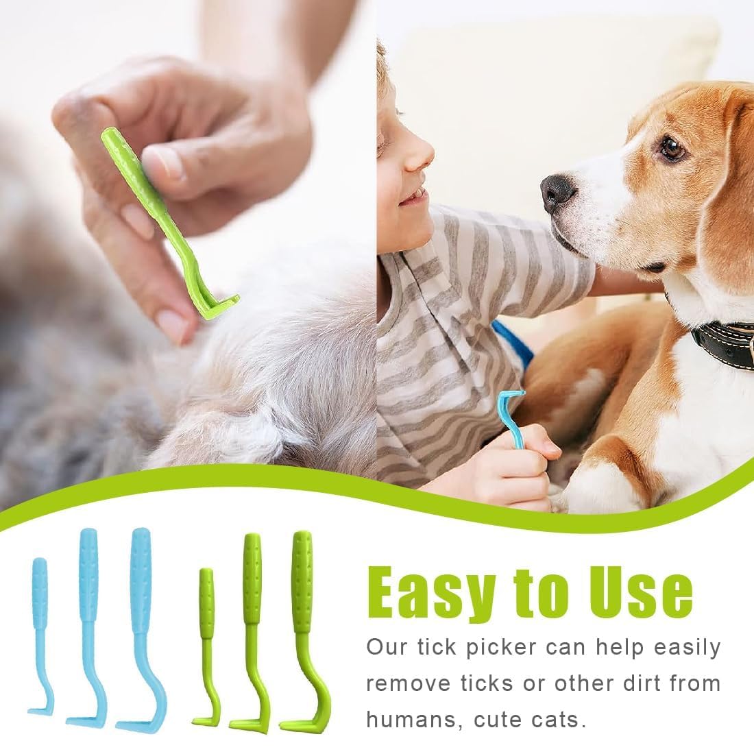 6 PCS Tire Tique Chien- Pince à Tiques, Crochets à Tiques, Pièges à Tiques, Tire Tique pour Humain - Pince a Tique pour Chat - Pince à Tiques pour Homme, Enfants et Chevaux - Pince Anti Tique