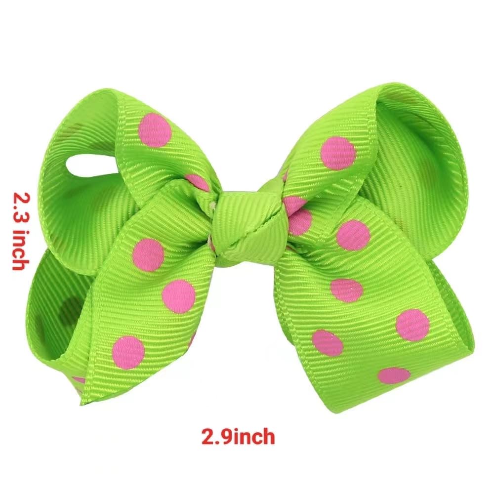 Grosgrain Ribbon Polka Dot Hair Bow Baby Girls Polka Dot Hair Clips Infant Toddler Hair (red)