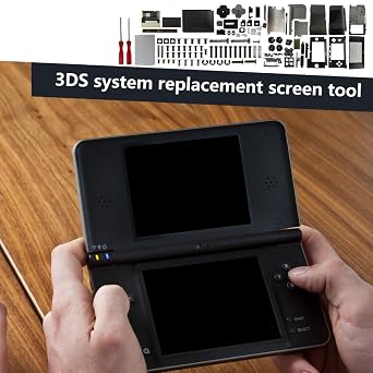 Upgraded Gaming Console Housing Shell Repair Parts Fit for Nintendo 3DS System w/Tools(Black) [video game]