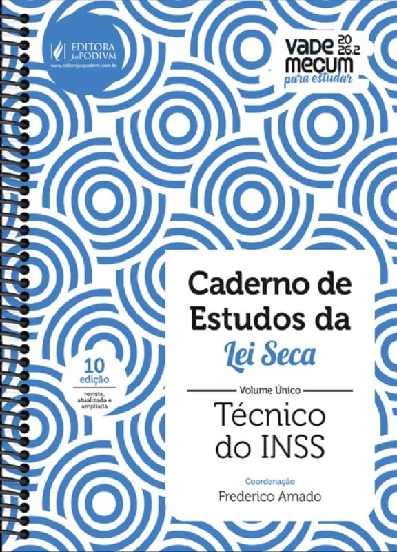 Capa de Caderno De Estudos Da Lei Seca Volume Único - Técnico Do INSS (2026)