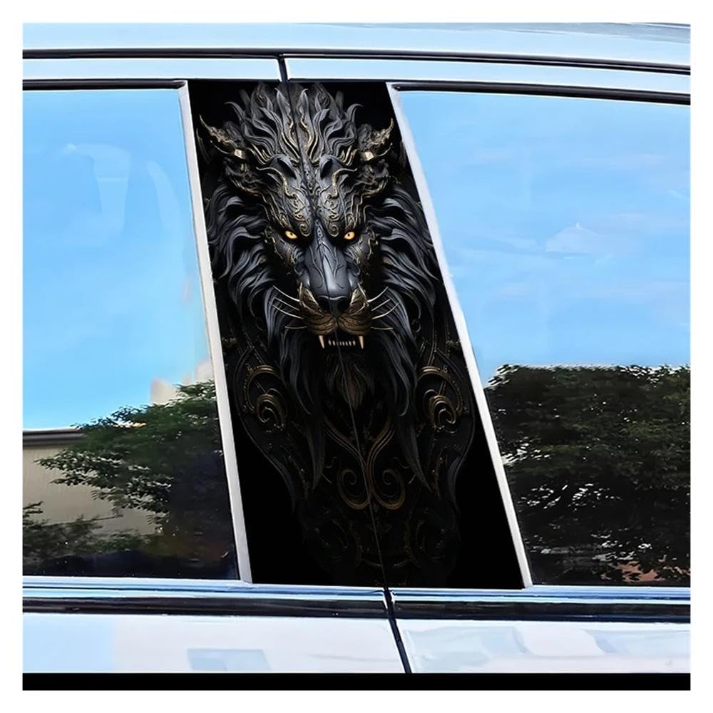 Body Parts 2pcs Car Window Pillar Stickers Lion Head Scratch Protection