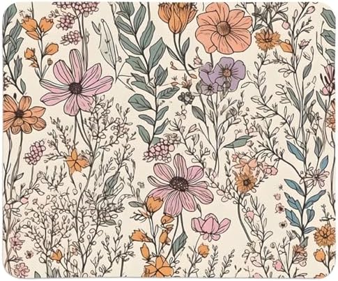 QIYUHOY Floral Desk Mat,Small Mouse Pad Office Desk Aesthetic Dec...