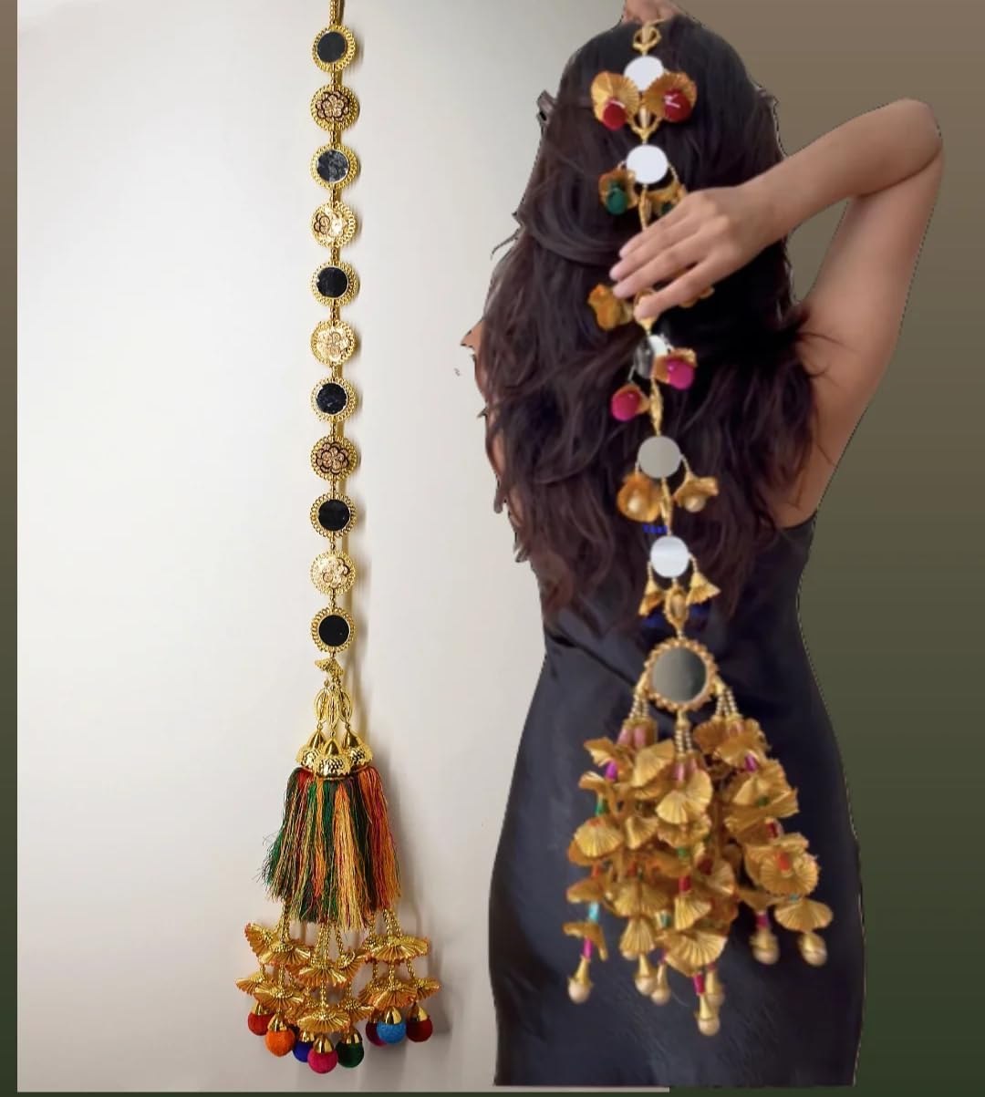 Hair Jewellery Choti Jadai Billai Wedding Bridal Mirror Paranda Braid Extension Braid Extension