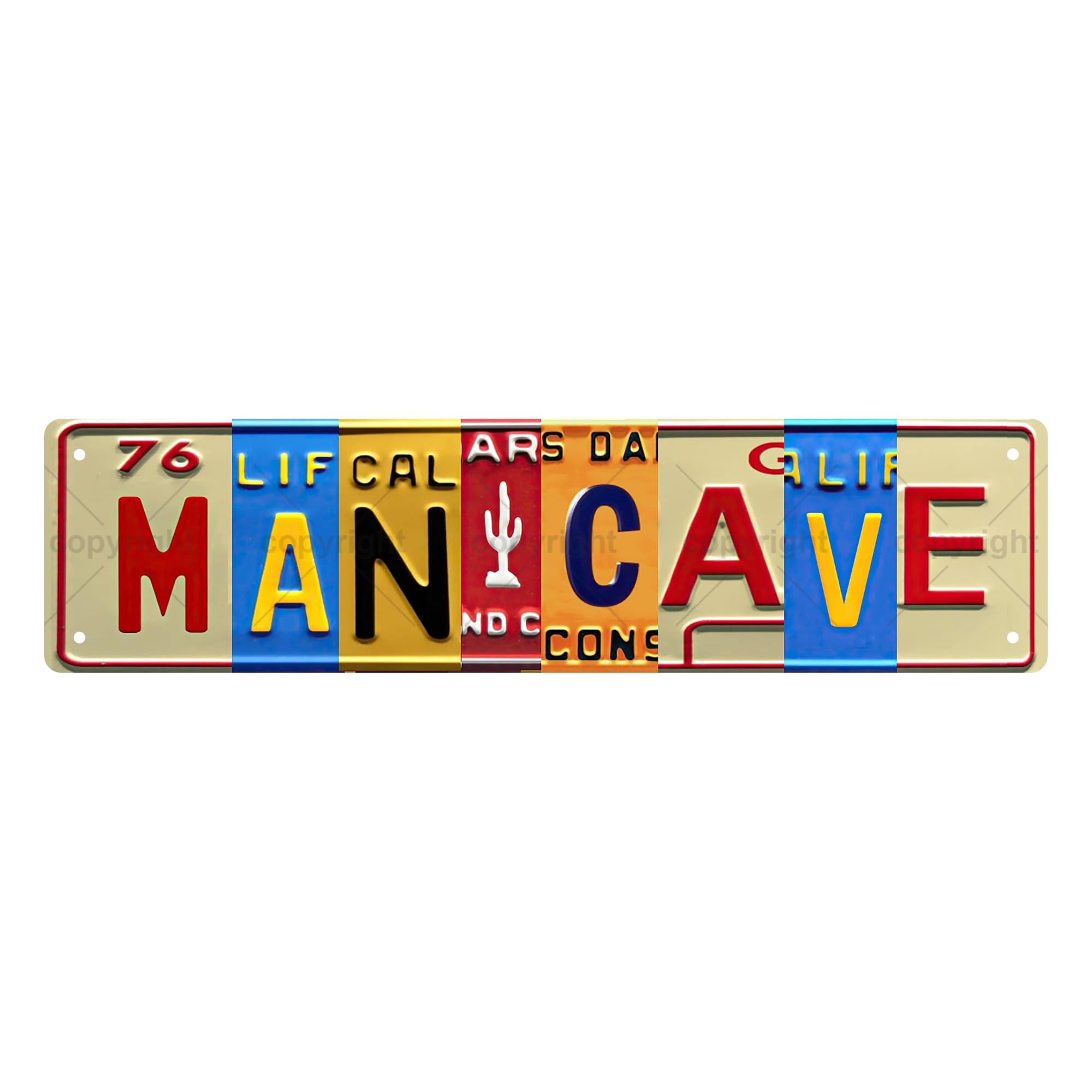 MAN CAVE Vintage Metal Tin Sign, Street Sign, Home Decor, Room Decor, Wall Decor, Bathroom Decor, Bar Decor, Cafe Decor, Garage Decor, 16 x 4 Inch